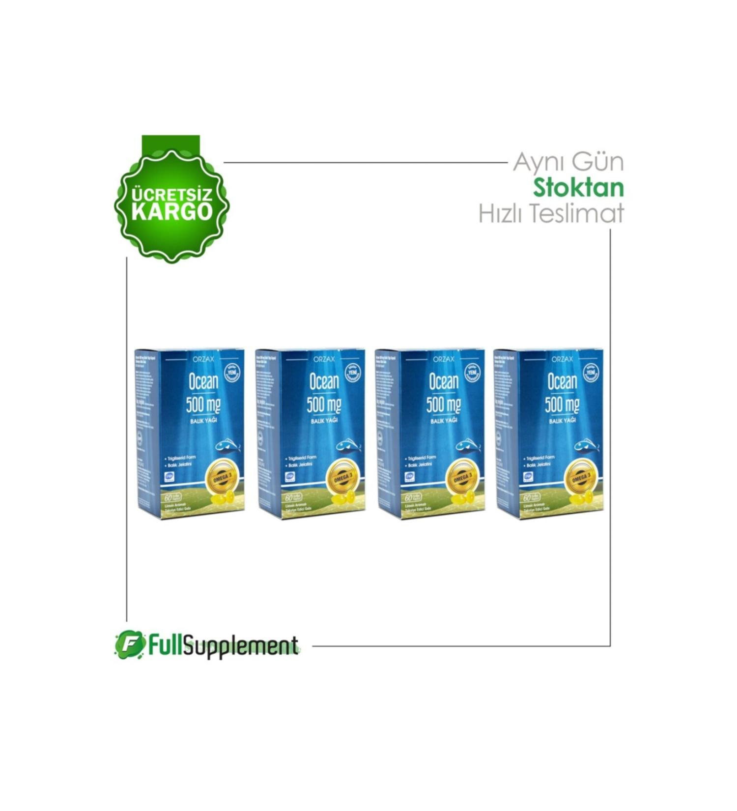 Ocean Fish Oil 500mg 60 Soft Capsules 4 Pieces Skt:04/2022