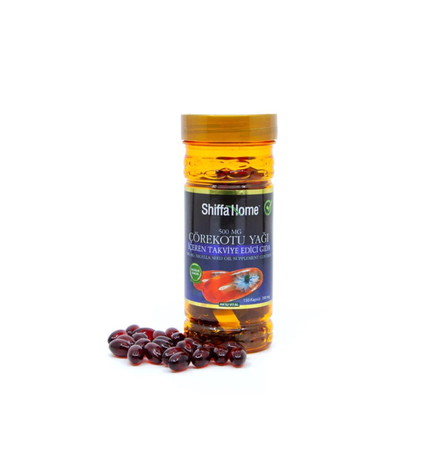 Shiffa Home Aksuvital Black Cumin Oil Softgel 500 Mg 150 Capsules