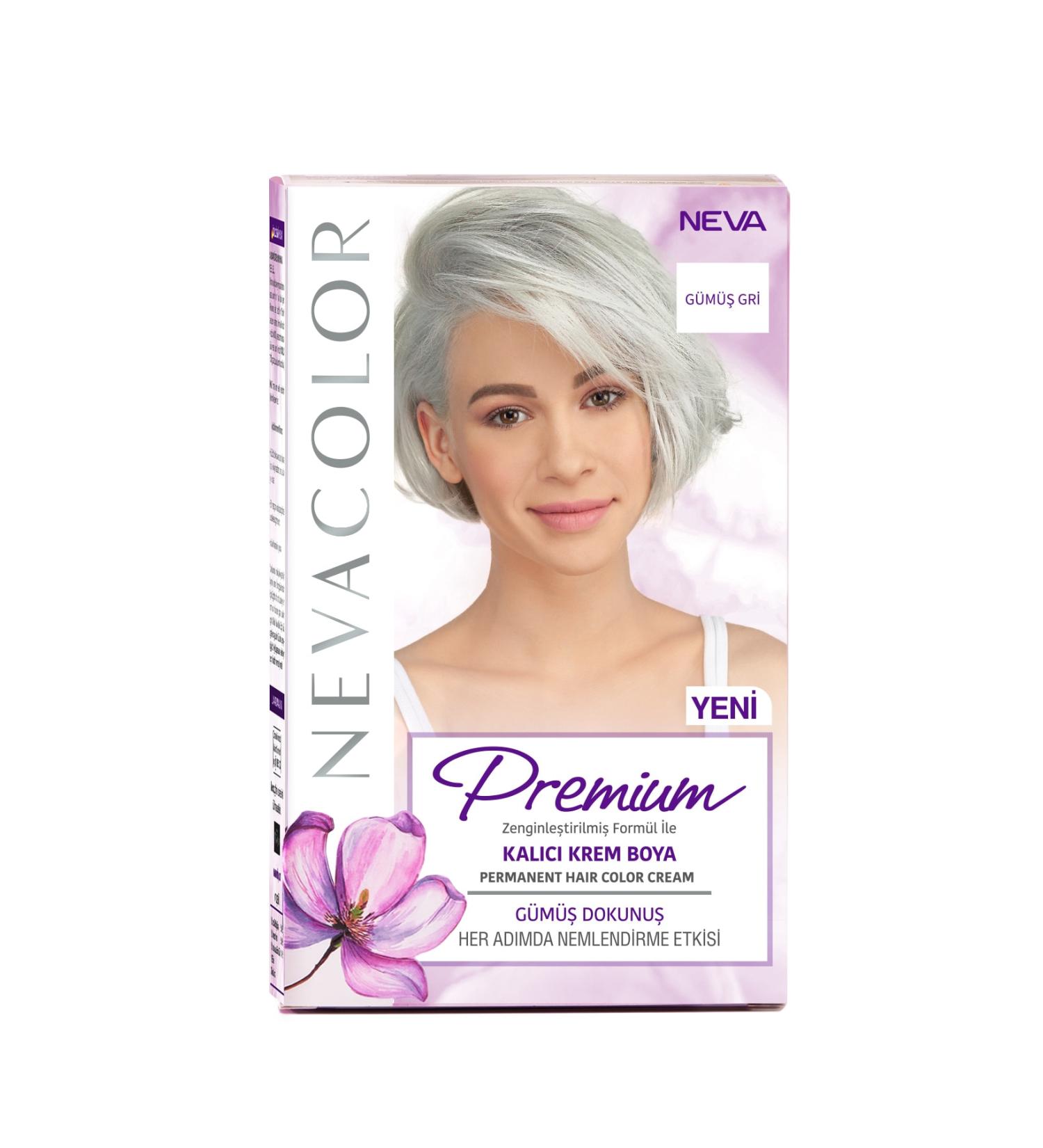NEVA COSMETICS Nevacolor Premium Permanent Cream Set Paint Silver Grey