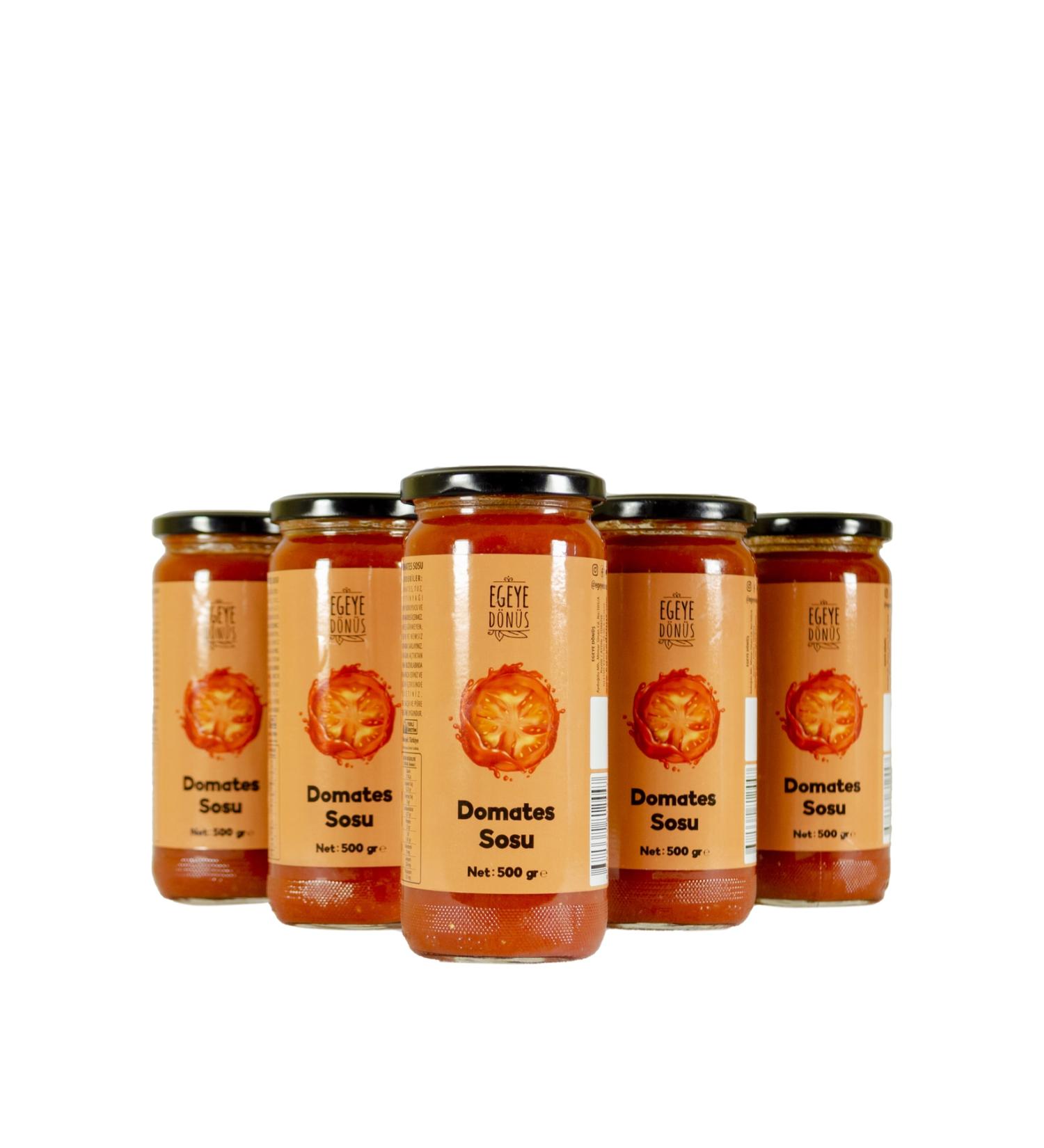 RETURN TO THE AEGEAN Homemade Ready-to-eat Tomato Sauce 5 Glass Jars - 500 Gr.