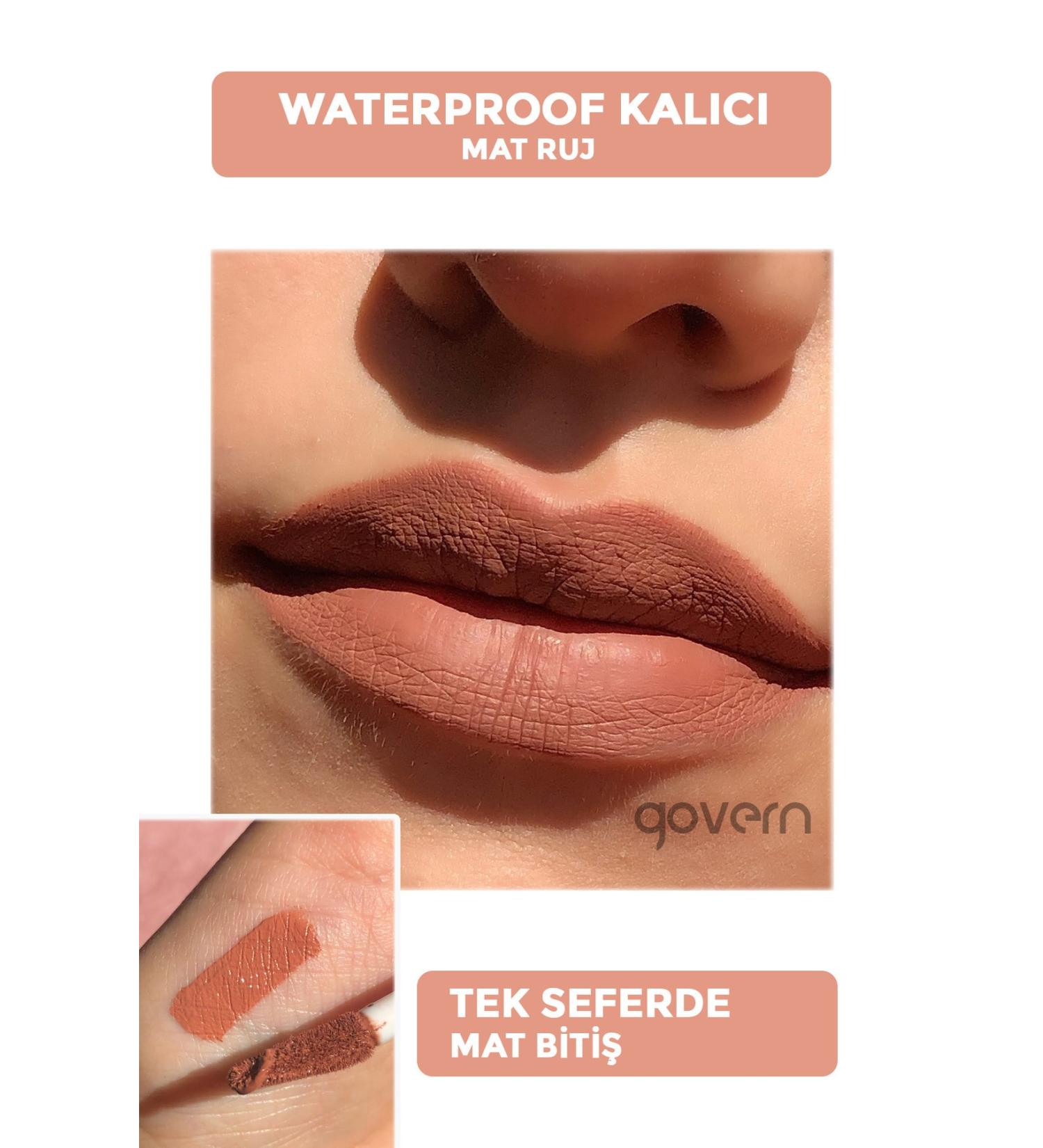 govern Velvet Texture Waterproof Permanent Matte Lipstick - Color:03