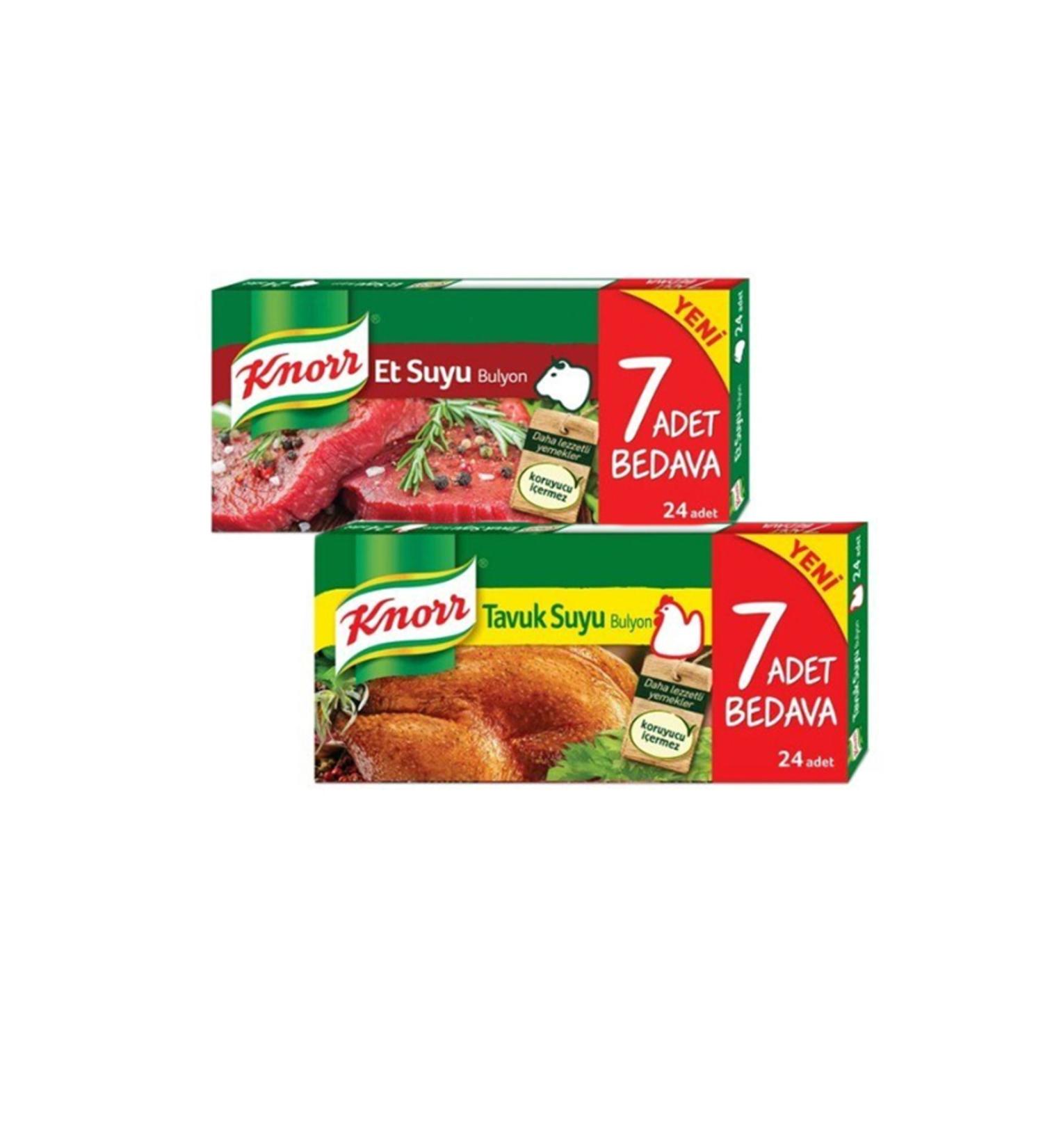 Knorr Meat Stock Bouillon (24 Pieces) + Chicken Stock Bouillon (24 Pieces)