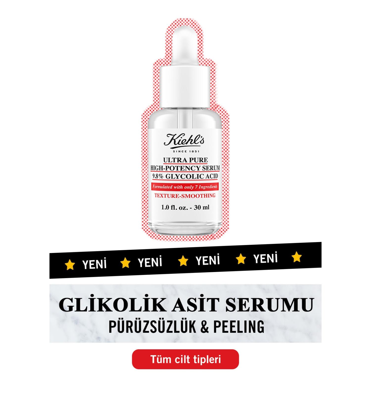 Kiehl's Skin Purifying and Smoothing Ultra Pure 9.8% Glycolic Acid Face Serum 30ml - Buy Online on GoSupps.com