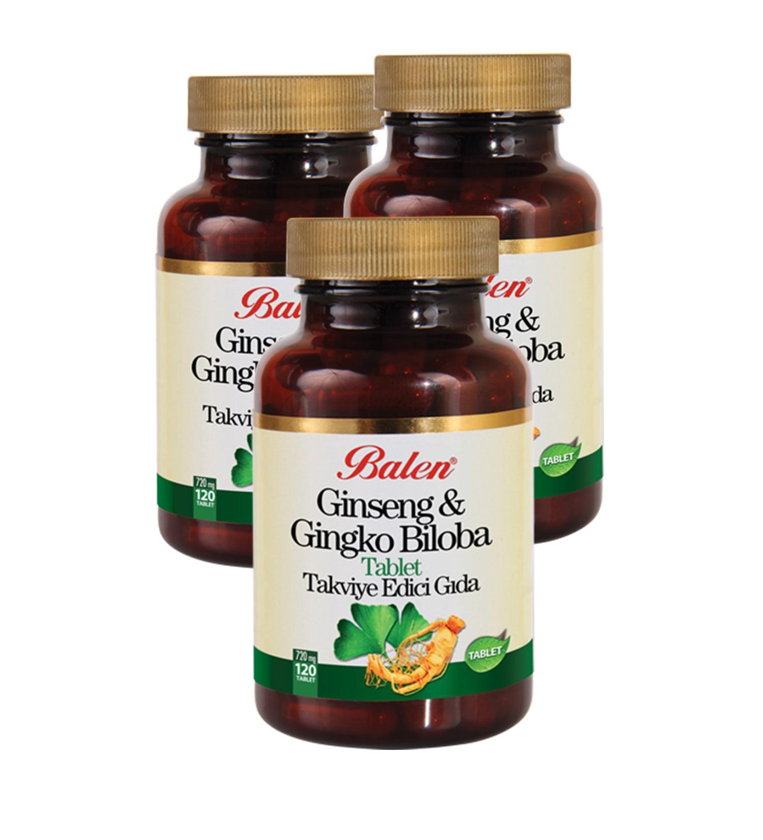 Balen Ginseng & Ginkgo Biloba 720 Mg 120 Tablets X 3 Pieces