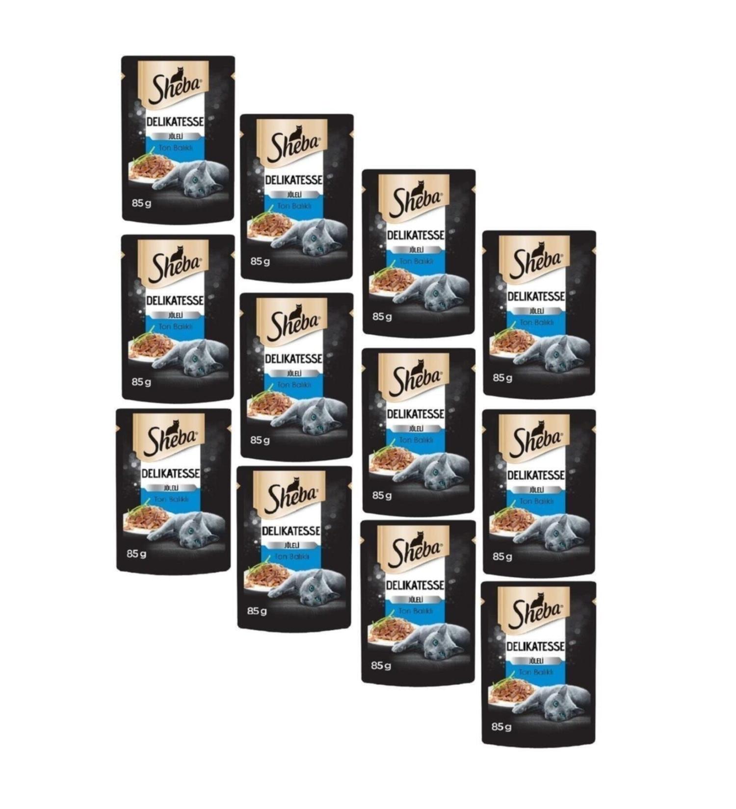 SHEBA Tuna Jelly Pouch Adult Canned Cat Food 85 gr X 12 Pieces - Buy Online on GoSupps.com