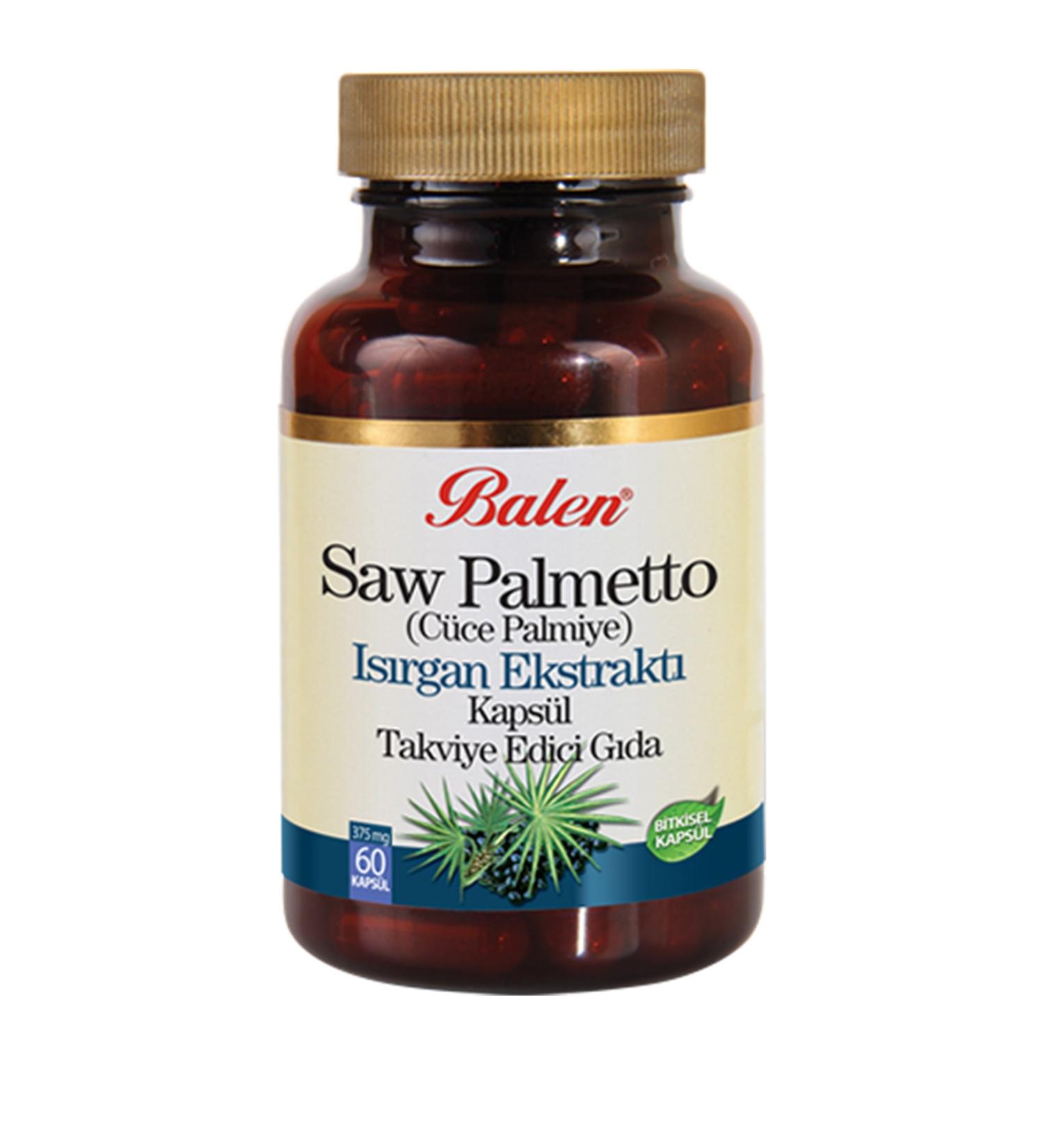 Balen Saw Palmetto Dwarf Palm Nettle Extract 60 Capsules X 375 mg