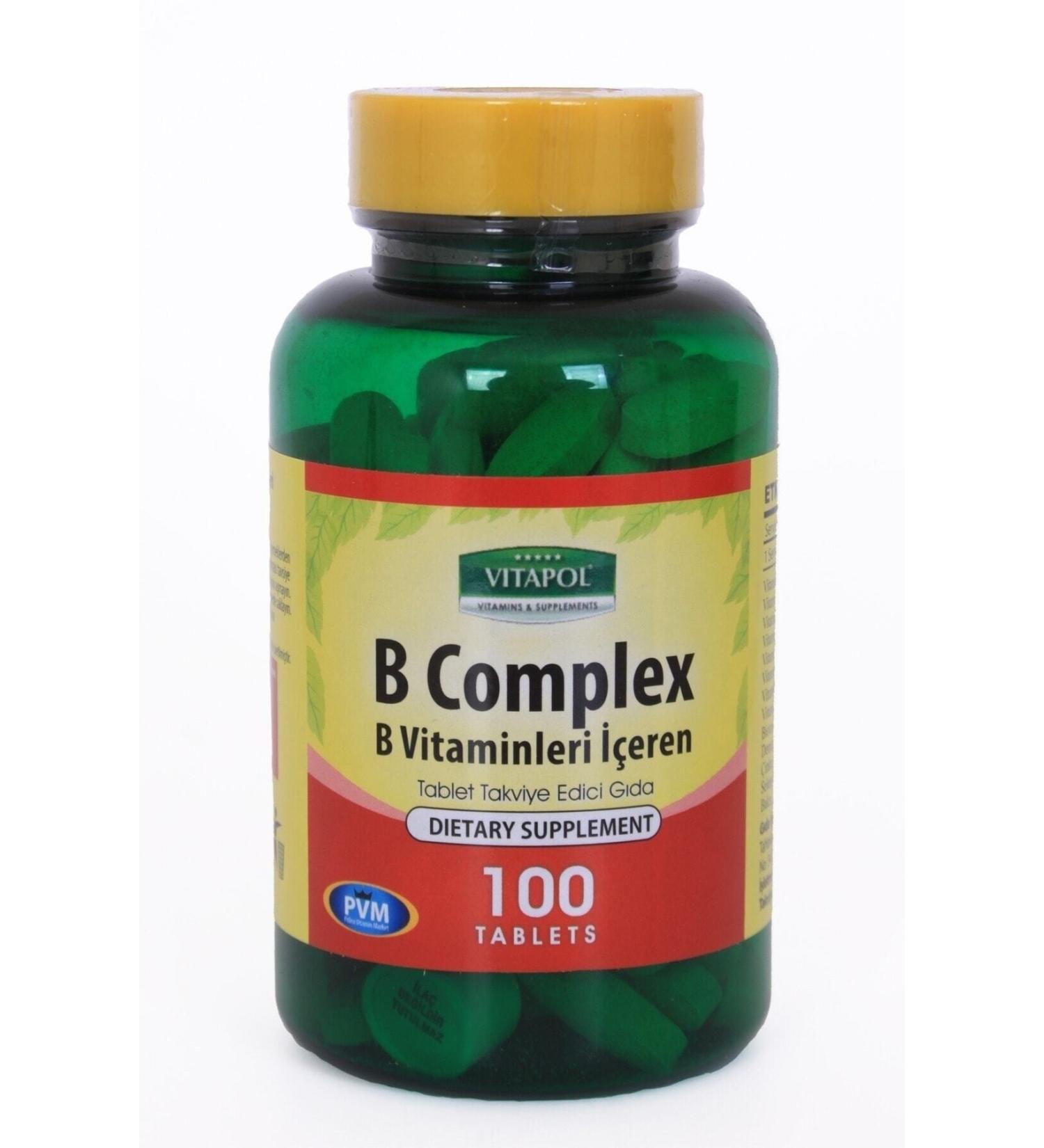 Vitapol B-complex 100 Tablets Food Supplement Containing B Vitamins