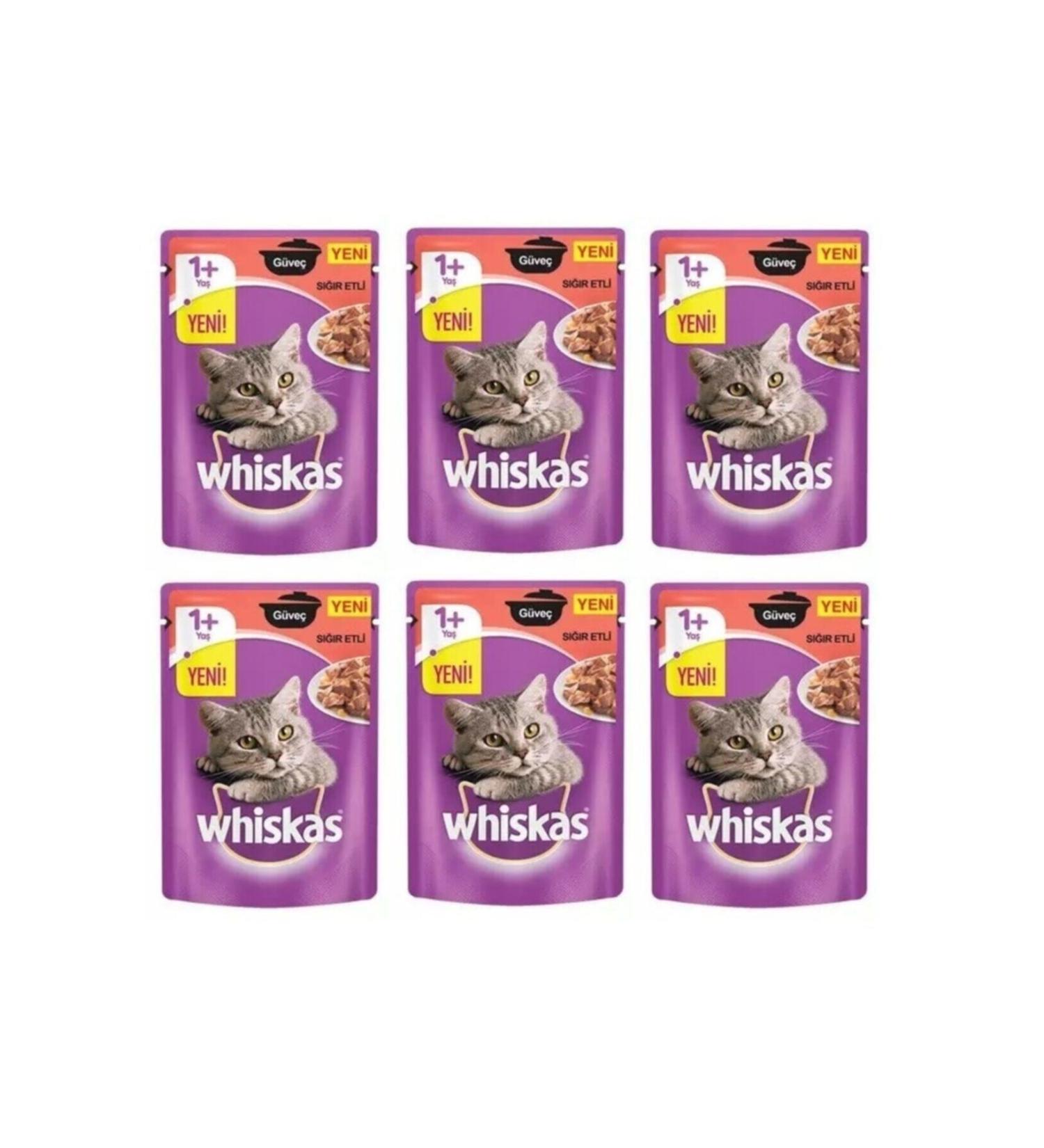 Whiskas Stew Steak Cat Wet Food Pouch 85 Gr X 6 Pieces