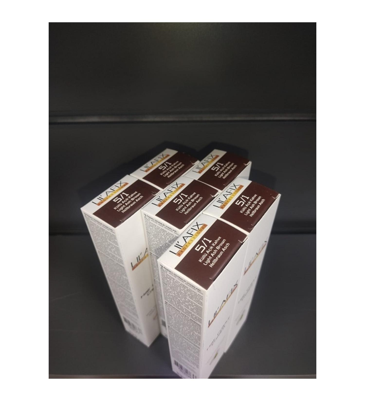 Lilafix 5/1 Ash Light Brown Tube Cream Hair Dye 60mlx 6 Pieces . ozk14031