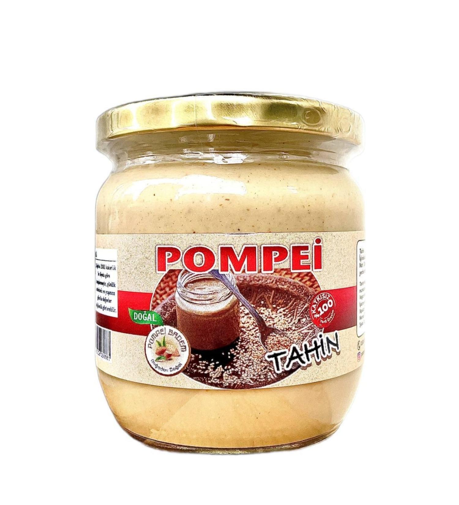 POMPEI ALMOND 400 Gr Tahini Organic Natural Additive-Free Gluten-Free Local Plain Sugar-Free 0 Tahini
