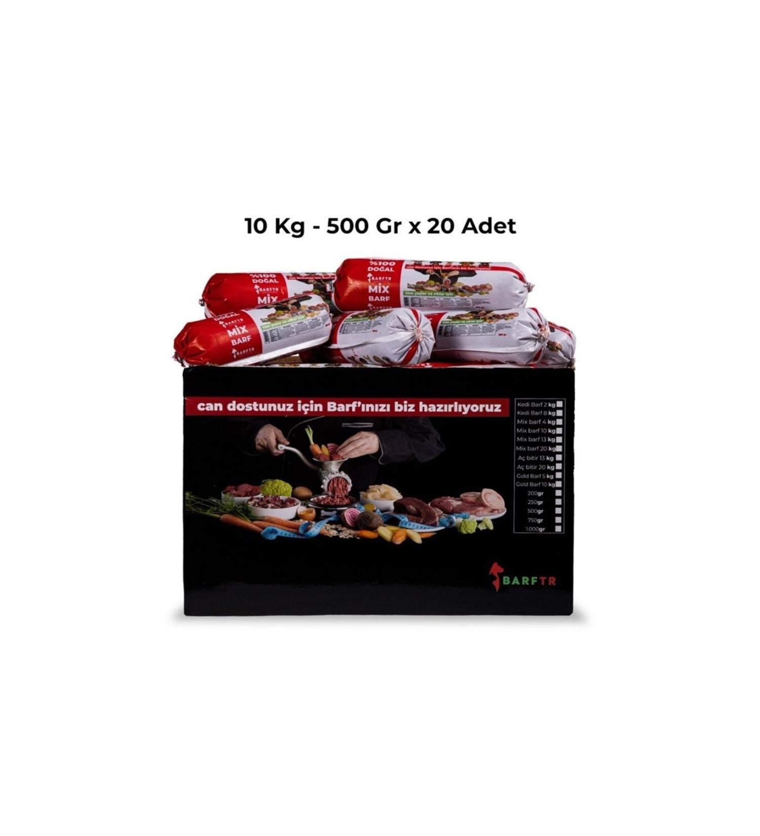 BARFTR Mix Barf 10 Kg Salami Package Dog Food 500 Gr