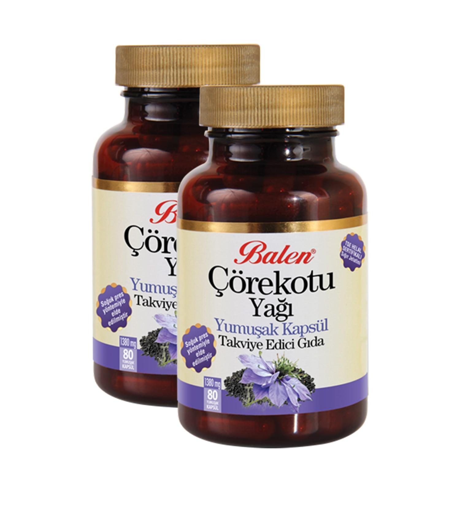 Balen Black Cumin Oil Softgel 1380mg*80 2 Pieces