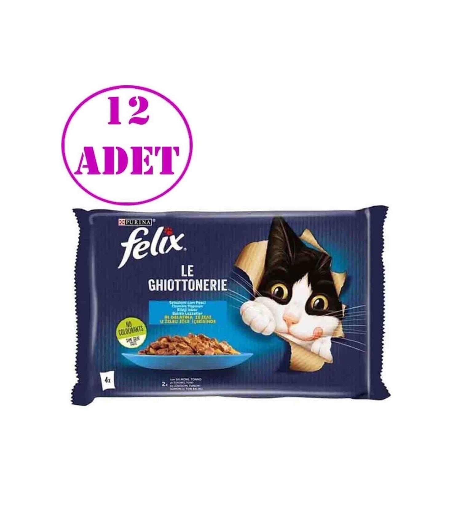 FELIX Felix Multipack Salmon and Tuna Adult Cat Wet Food 4 X 85 G 12 Pieces
