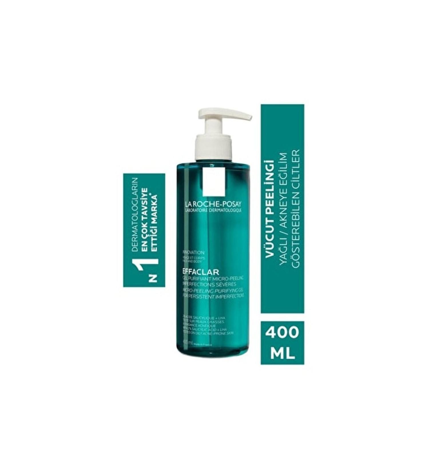 La Roche Posay Effaclar Micro Peeling Gel - Micro Peeling Purifying Gel for Face and Body 400 Ml