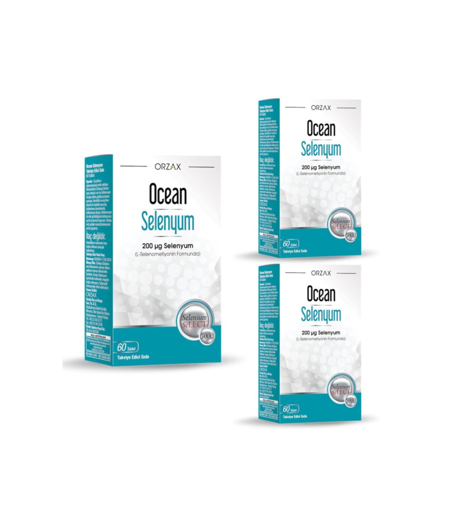 Ocean Selenium 60 Tablets 200 Mcg X3 Pieces