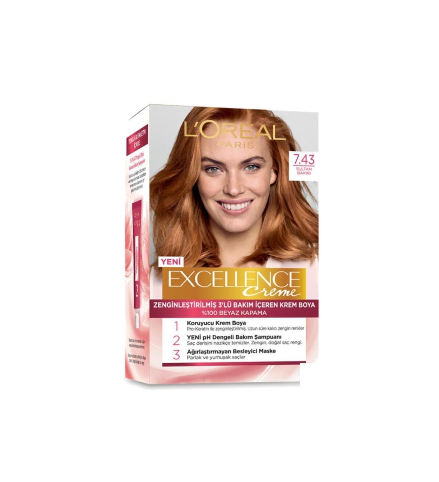 L'Oreal Paris Loreal Excellence 7.43 Sultan Copper Hair Dye - Buy Online on GoSupps.com