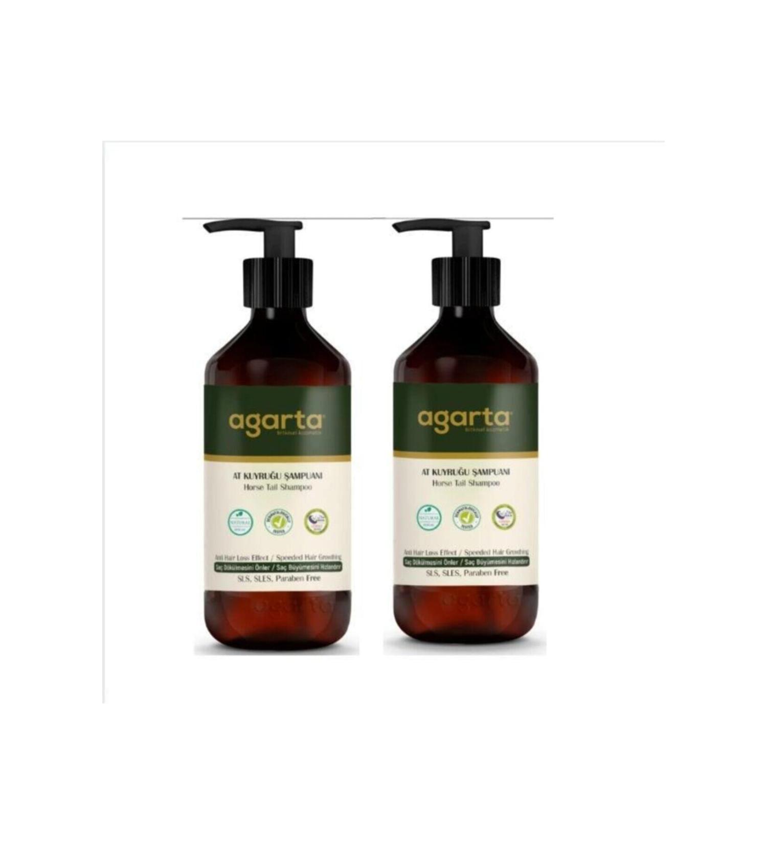 Agarta Horsetail Plant Extract Keratin Containing Anti-Hair Loss Care Shampoo 400 Ml 2 X Pieces