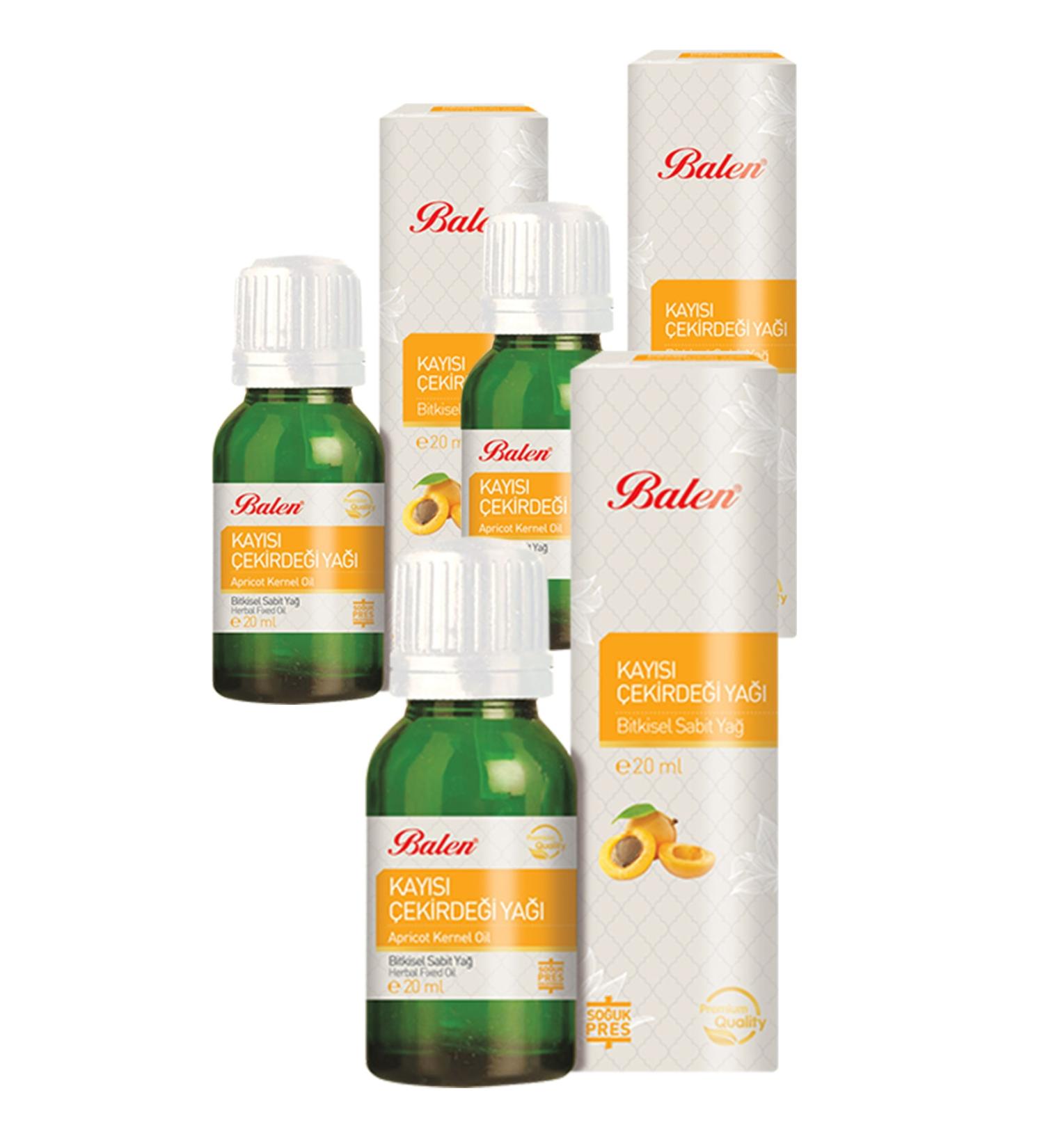 Balen 3 Boxes Apricot Kernel Oil Natural Herbal Fixed Oil 20 Ml. Drinkable Apricot Oil Total. 60ml.