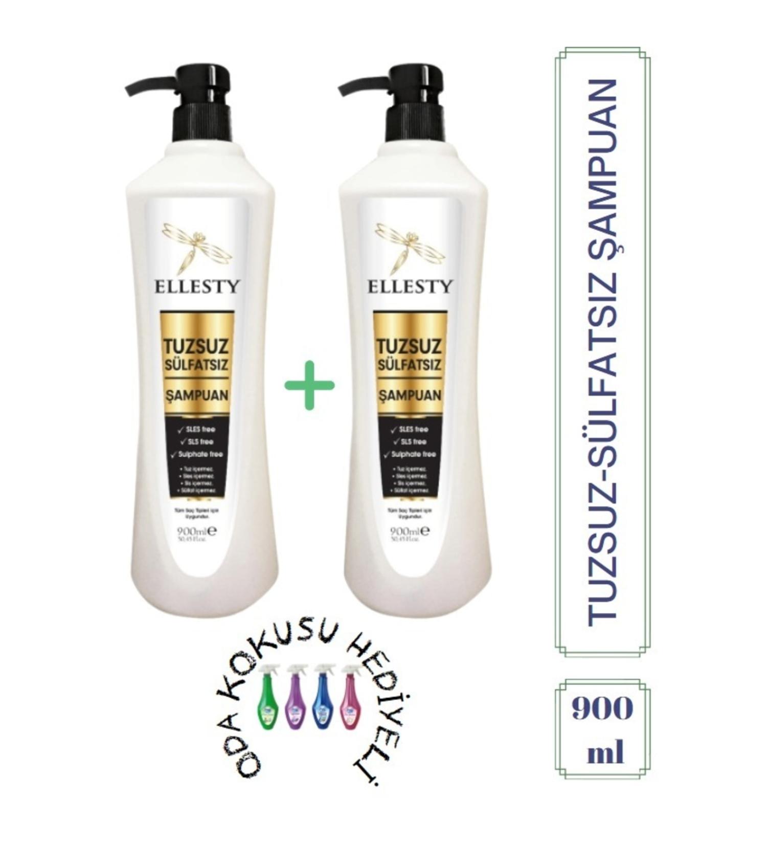 ELLESTY Vegan Sulfate-Free Salt-Free Paraben-Free Shampoo 900 Ml X 2 Pieces - Buy Online on GoSupps.com