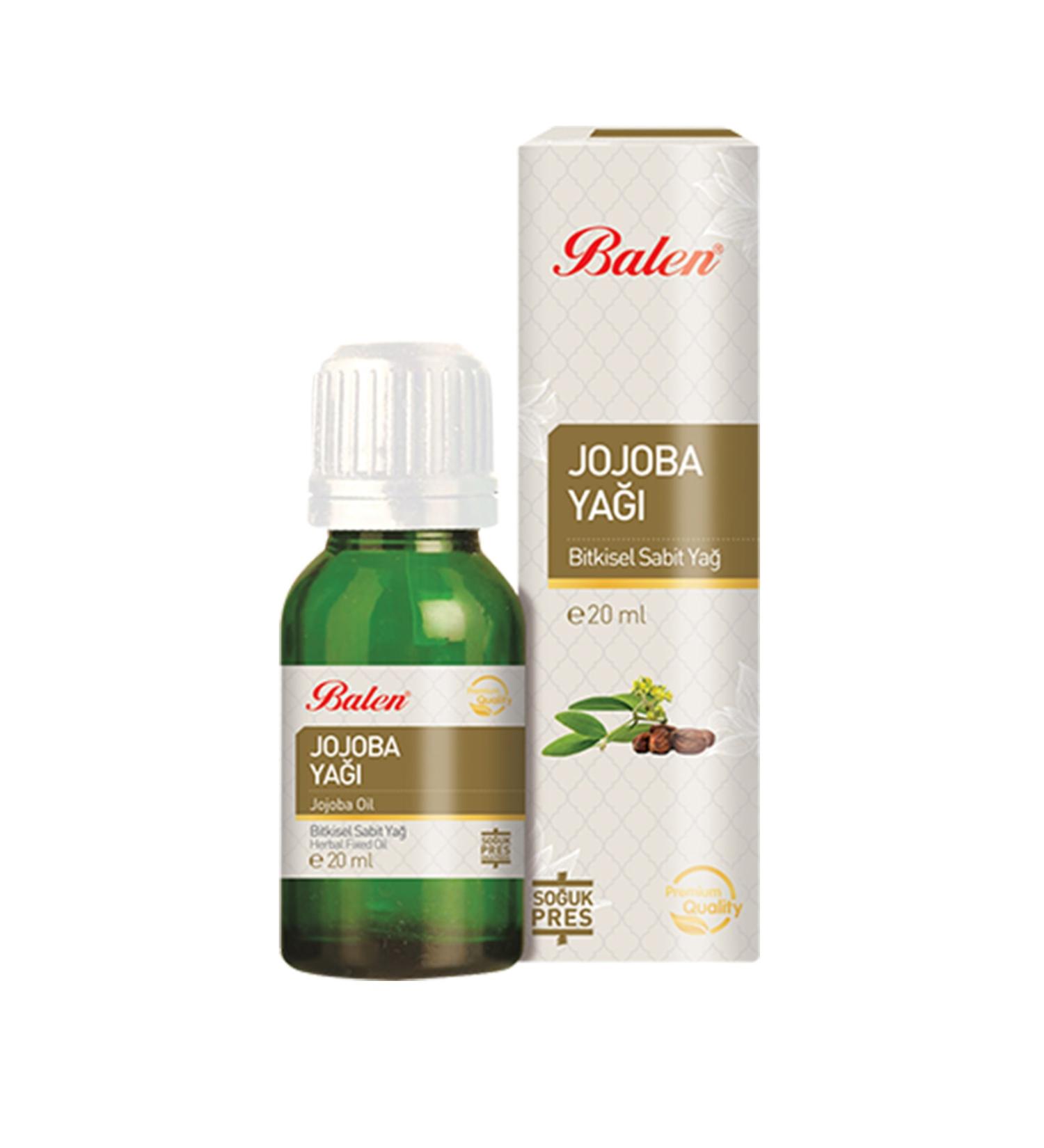 Balen Jojoba Oil 20 ml Cold Pressed Herbal Fixed Oil Hair and Skin Care Oil Jojoba Oil Jojoba