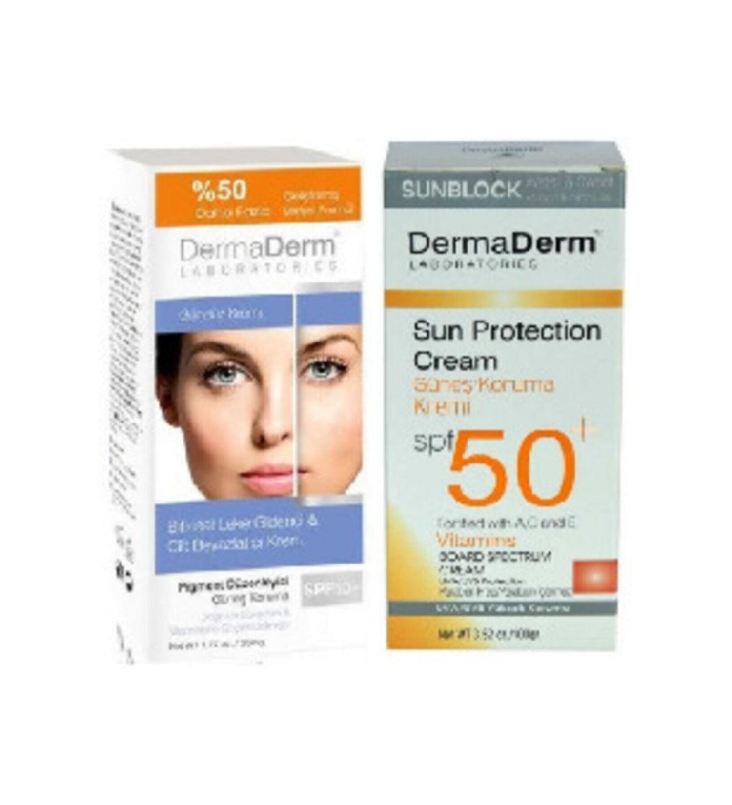 DermaDerm Sun Protection Cream 100 Gr And Herbal Face Blemish Day Cream