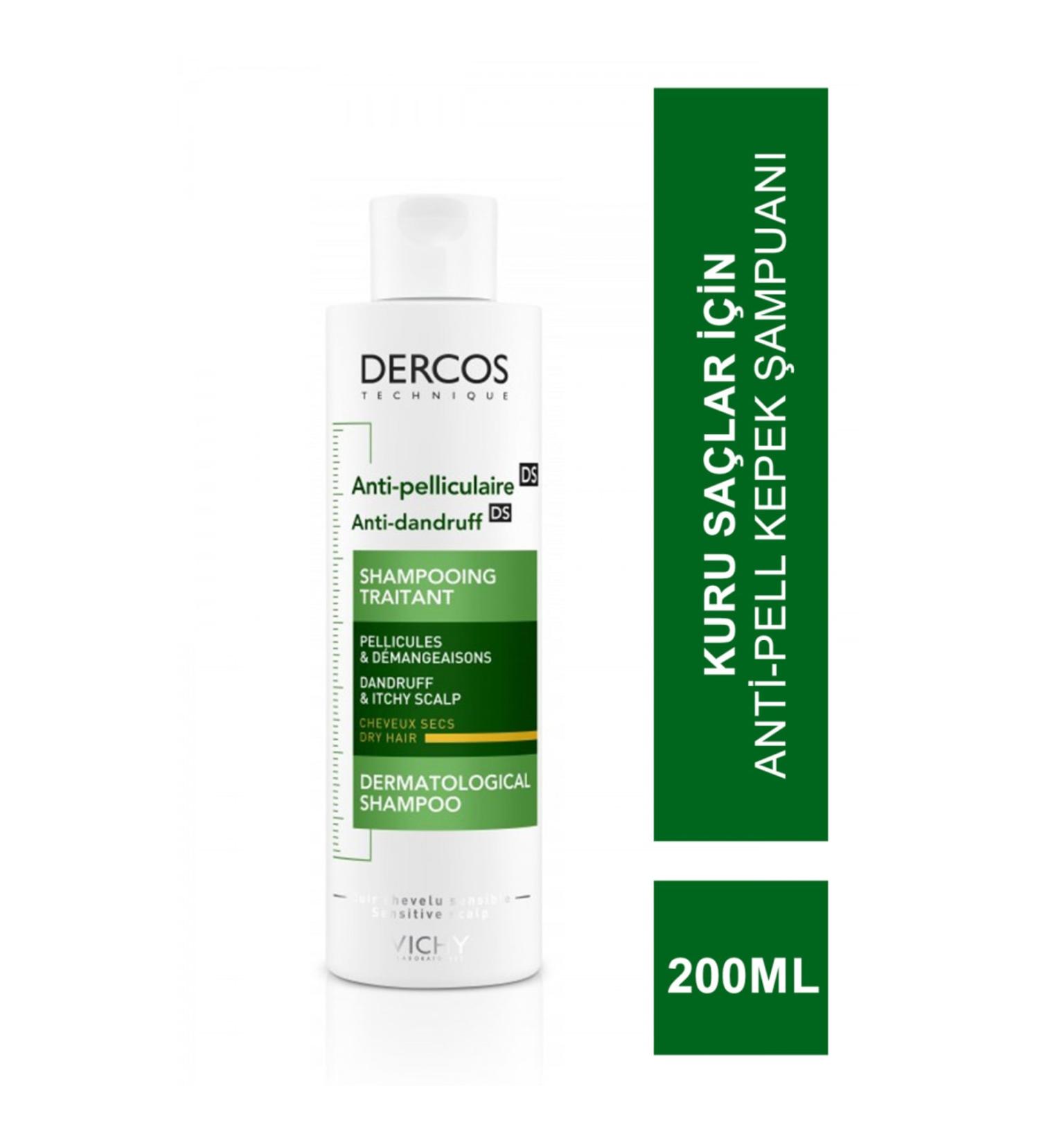 Vichy Dercos Anti-Dandruff Shampoo 200 ml with double effect against recurrent dandruff
