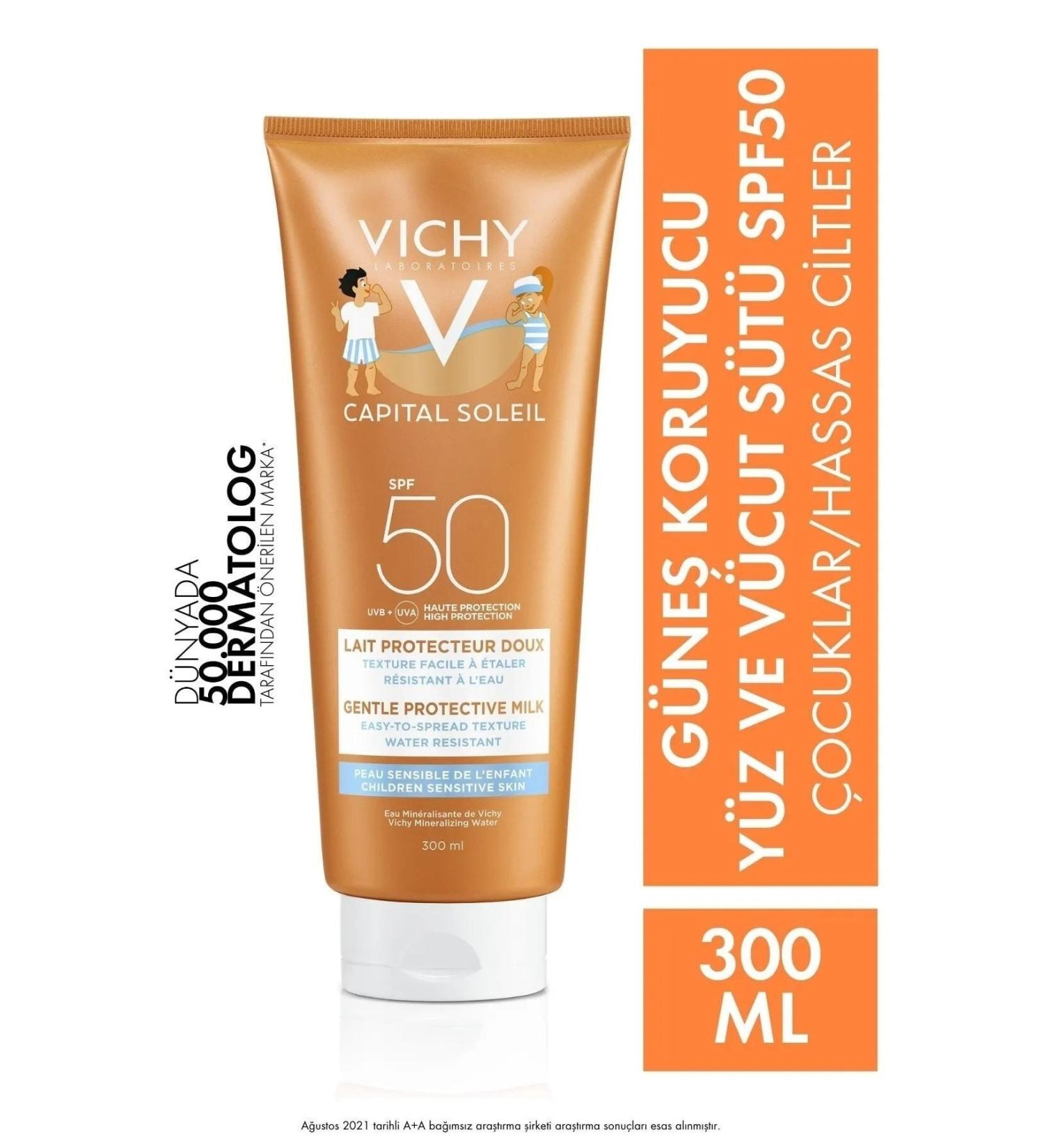 Vichy Capital Soleil Spf 50+ Children's Face and Body Sun Milk 300 Ml