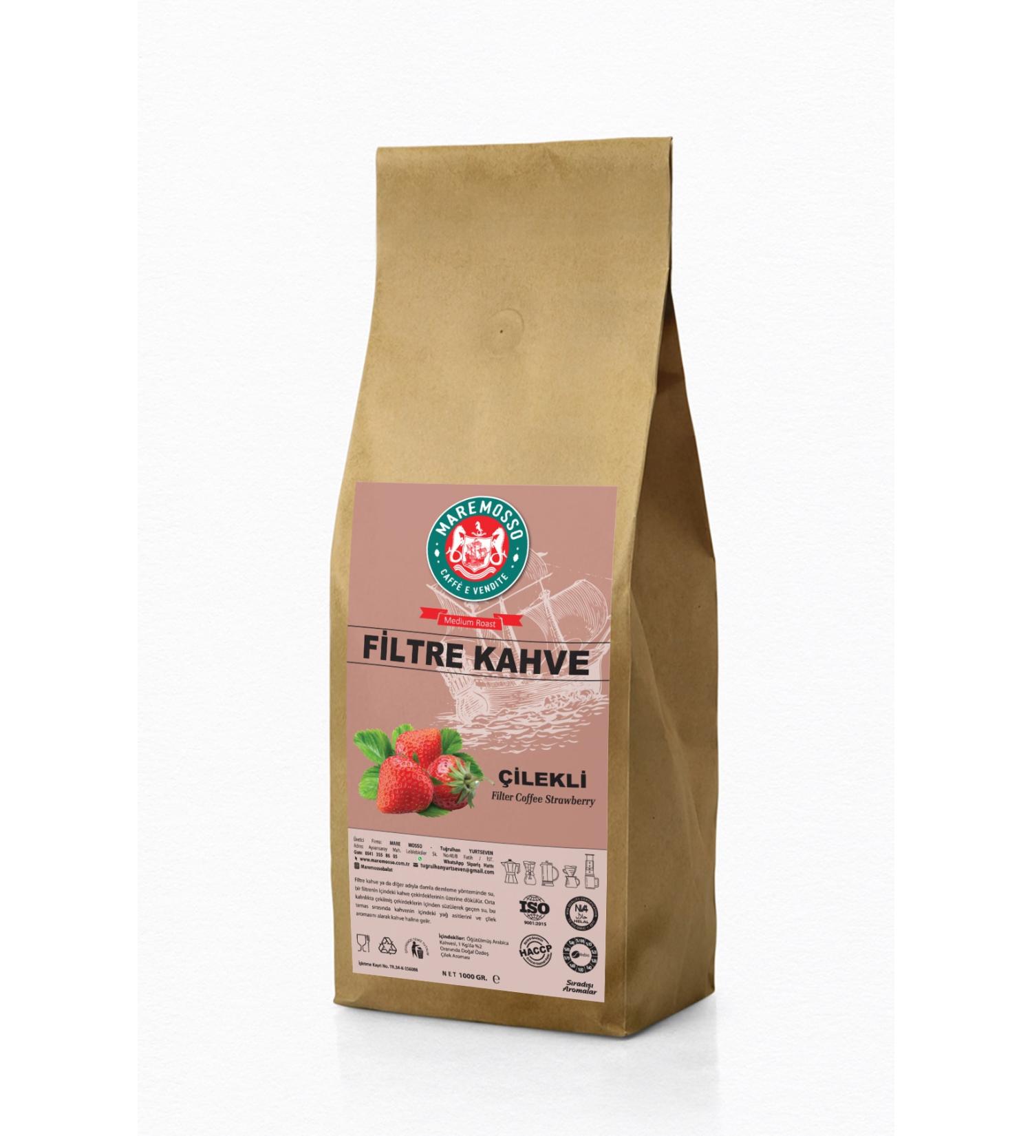 Mare Mosso Caffe Vendite Strawberry Flavored Ground Filter Coffee 1 Kg.