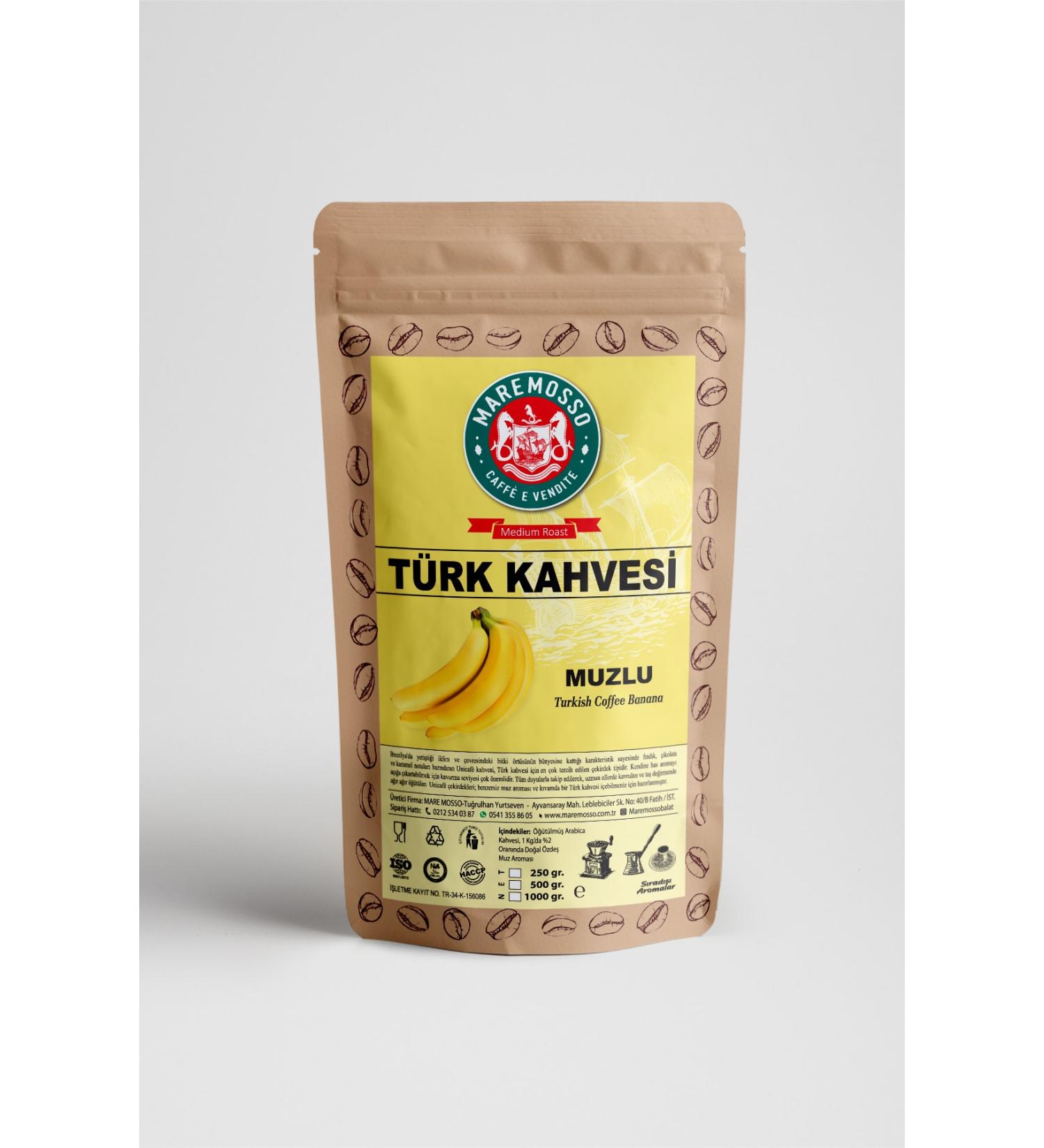 Mare Mosso Caffe Vendite Banana Flavored Turkish Coffee 250 Gr.