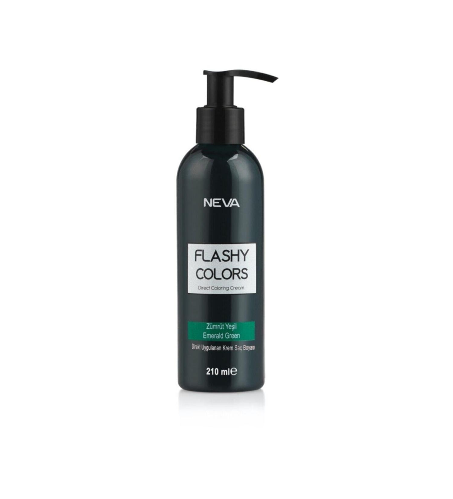 Neva Unisex Flashy Colors Emerald Green Direct Applied Hair Dye 210 Ml