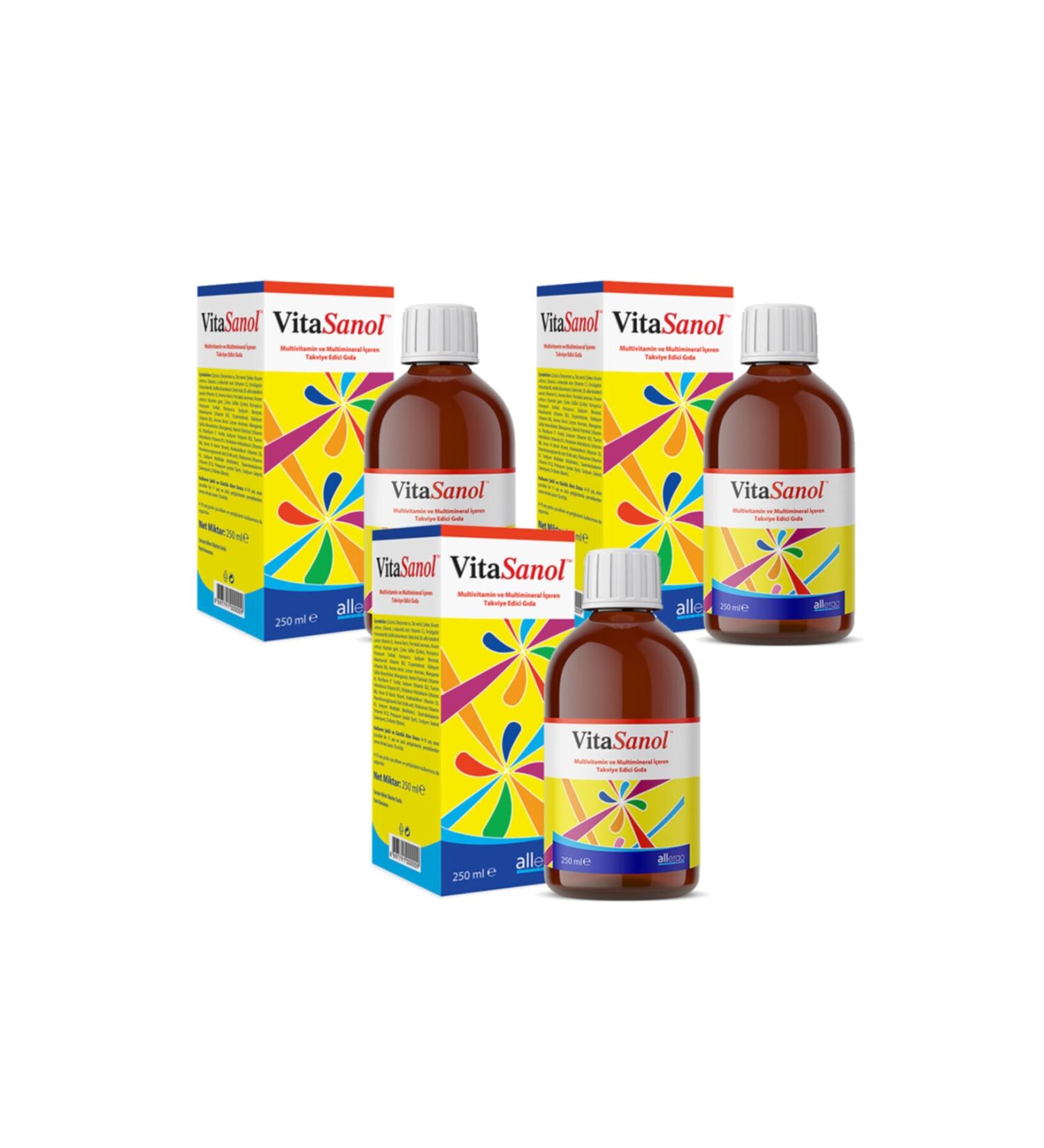 Allergo Vitasanol Multivitamin Syrup 250 ml x 3 Pieces