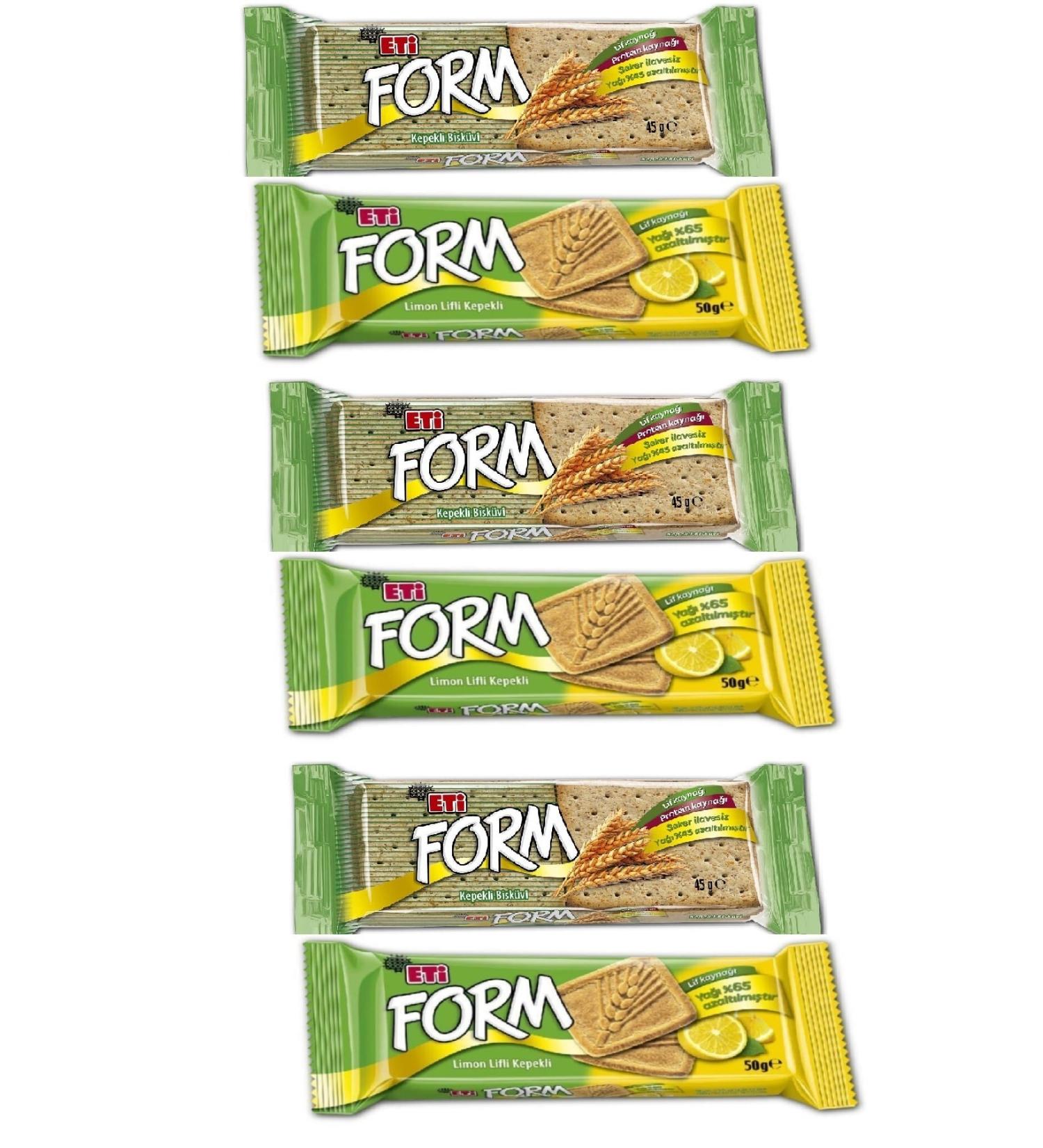 Eti Form Whole Wheat Biscuits 45 G X 3 Pieces Form Lemon Fiber Whole Wheat Biscuits 50 G X 3 Pieces