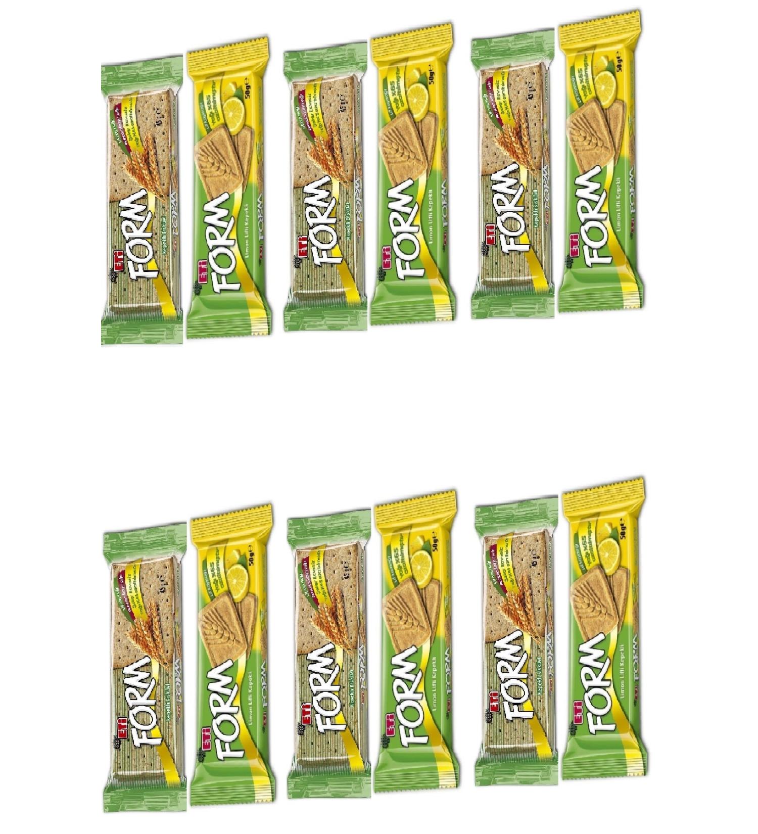 Eti Form Whole Wheat Biscuits 45 G X 6 Pieces Form Lemon Fiber Whole Wheat Biscuits 50 G X 6 Pieces