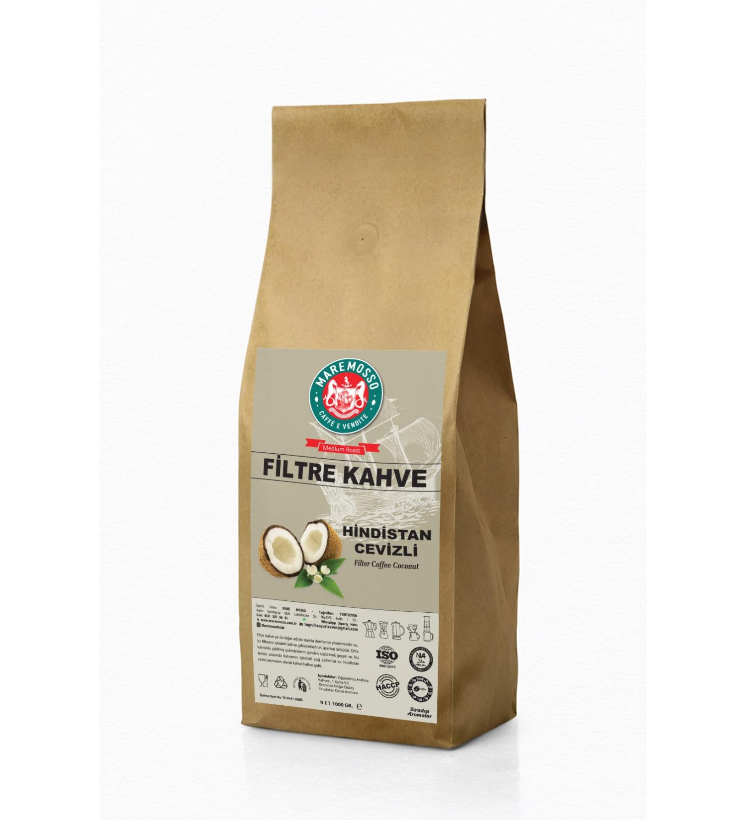 Mare Mosso Caffe Vendite Coconut Flavored Ground Filter Coffee 1 Kg. - Buy Online on GoSupps.com
