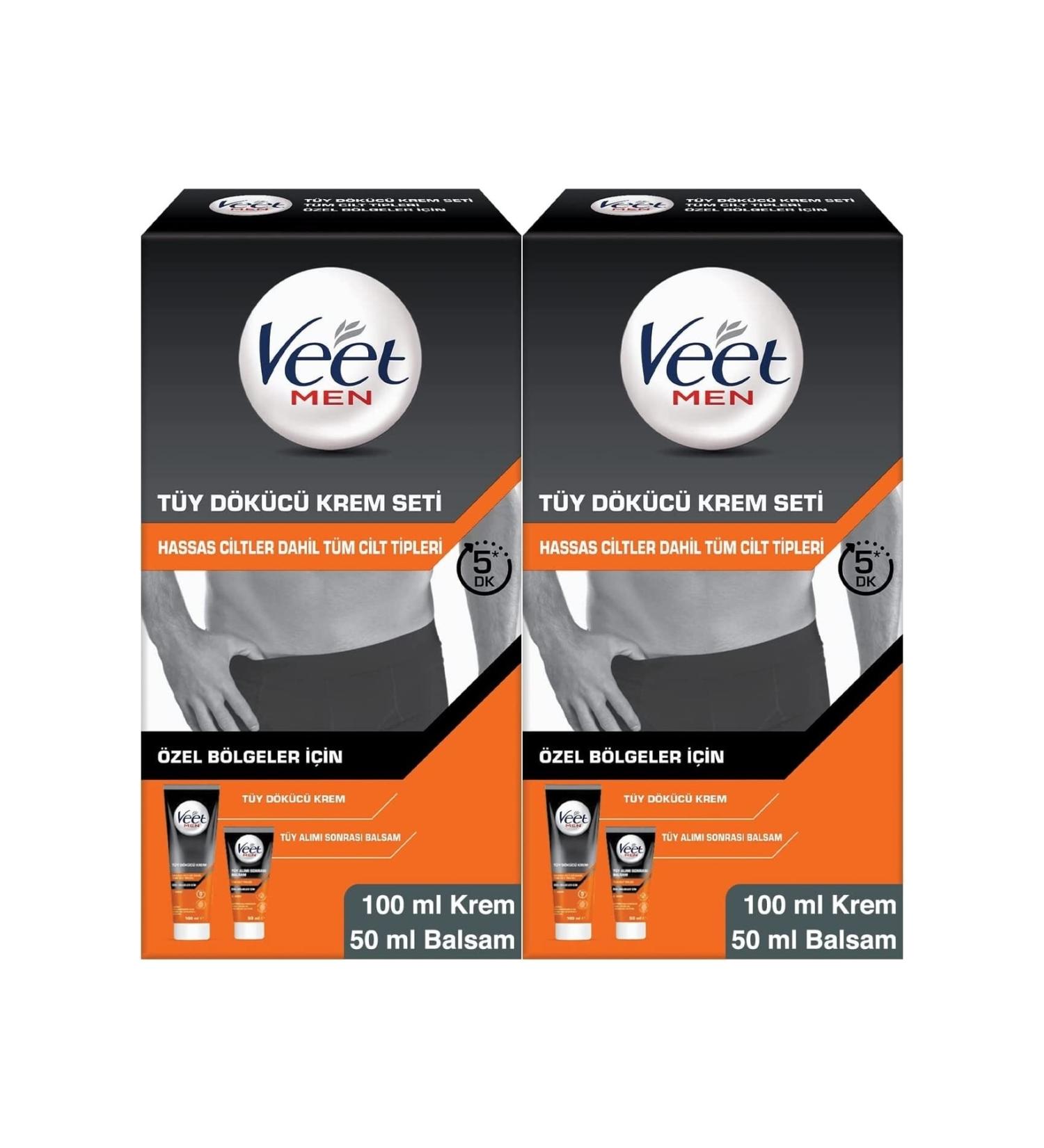 Veet Men Private Areas Hair Removal Cream Set 100&50 Ml X2 - Buy Online on GoSupps.com