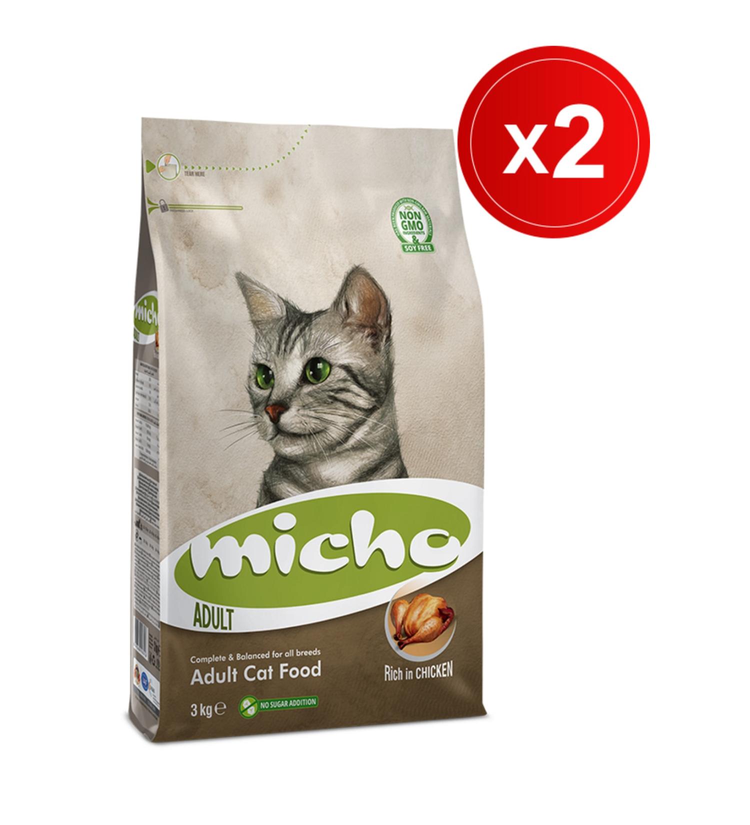Micho Adult Cat 3 kg X 2 Pieces - Chicken (with anchovy and rice) Adult Cat Food