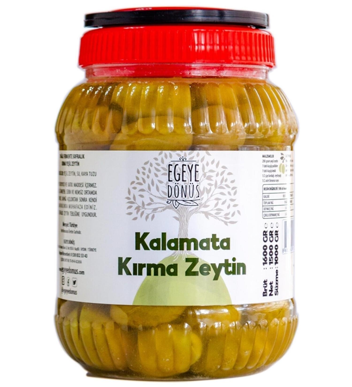 BACK TO THE AEGEAN Homemade Traditional Kalamata Large Green Cracked Olives Palamut - 1 Kg. (CONTAINS ONLY SALT AND WATER) - Buy Online on GoSupps.com