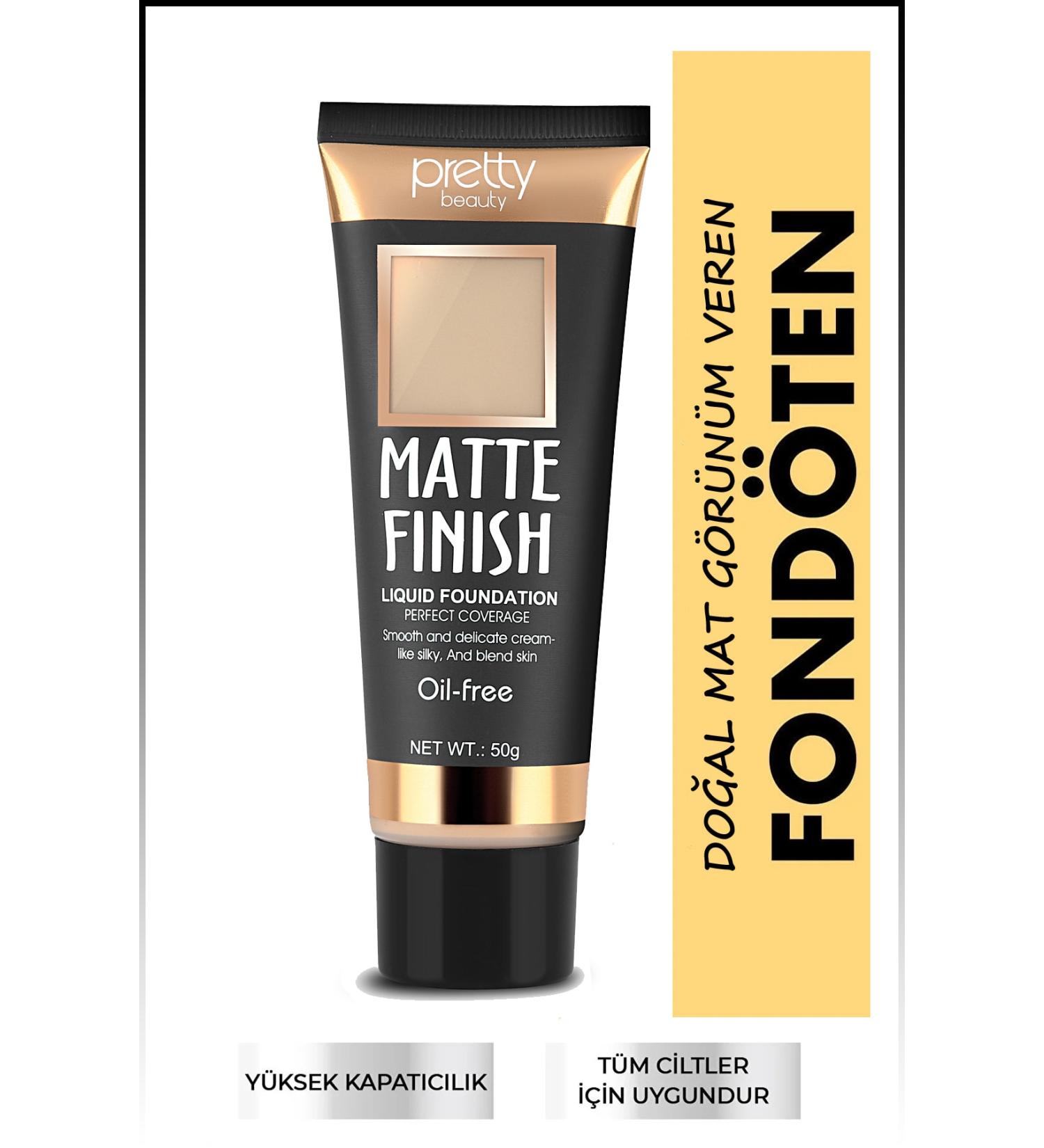 Pretty Beauty Matte Finish High Coverage Foundation No:2
