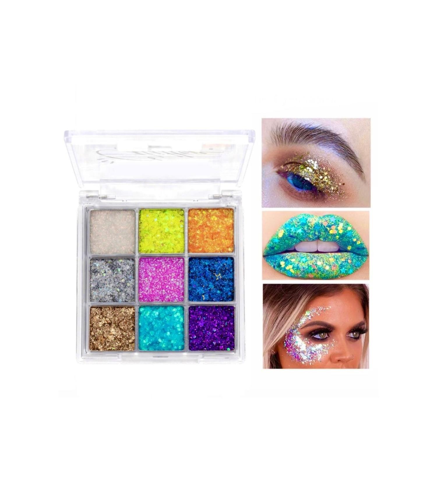 LIZAGOLD 9 Glitter Eyeshadow Palette Festival Colors