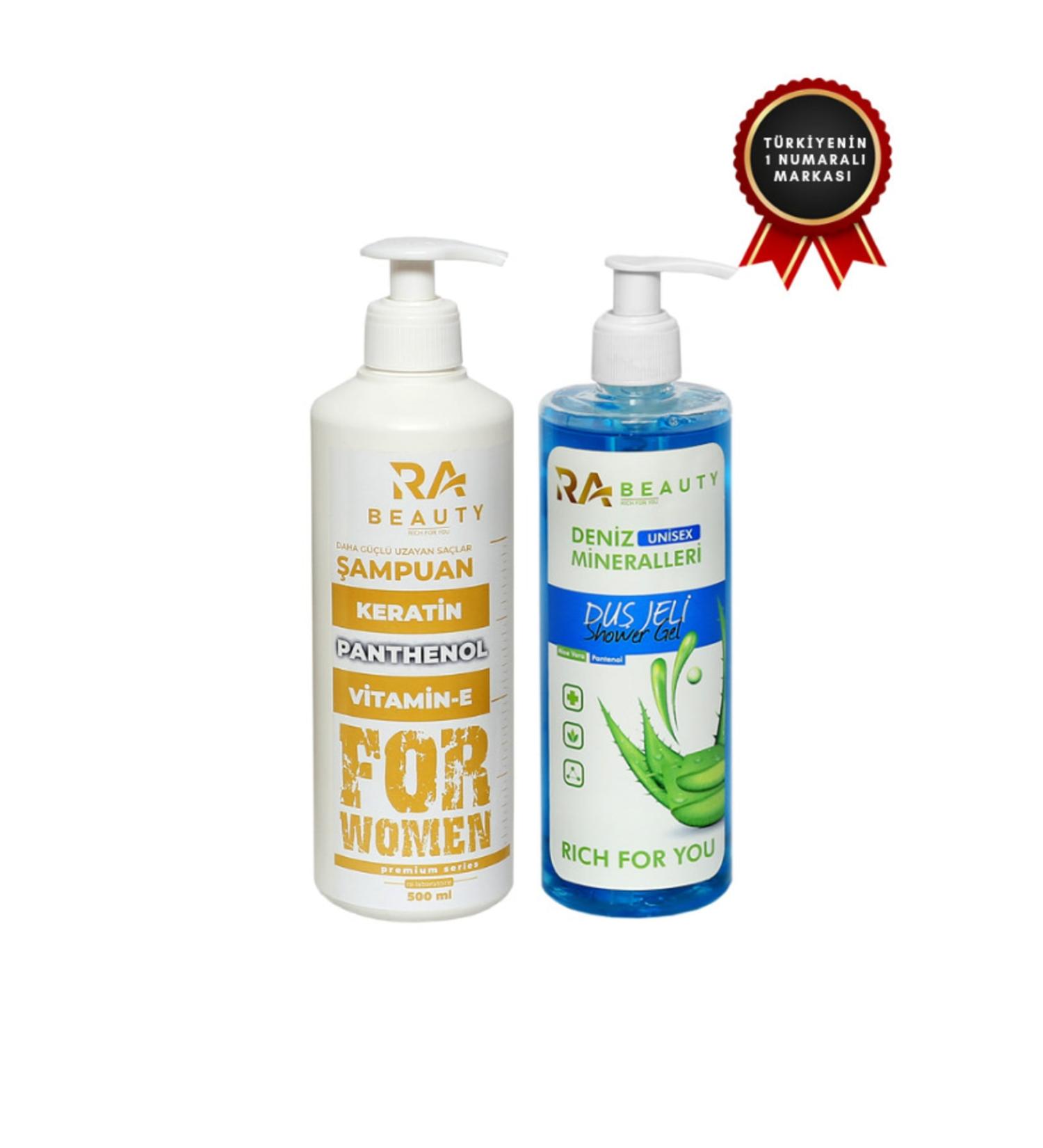 RA BEAUTY Instant Repair Care Hair Care Shampoo + Unisex Shower Gel 8