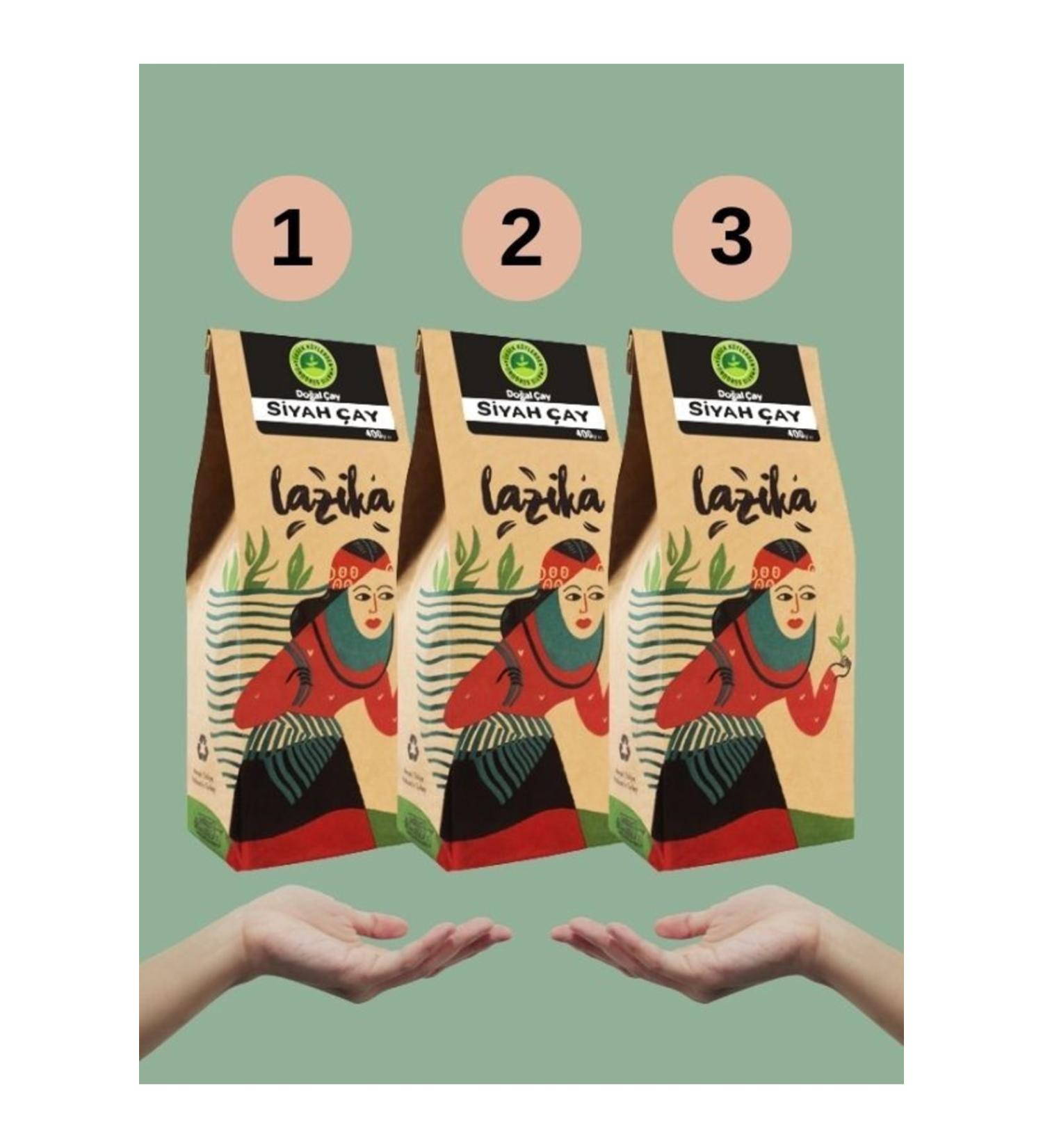 LAZIKA (SET OF 3) First Harvest Black Tea 400 G No Additives Natural - Buy Online on GoSupps.com