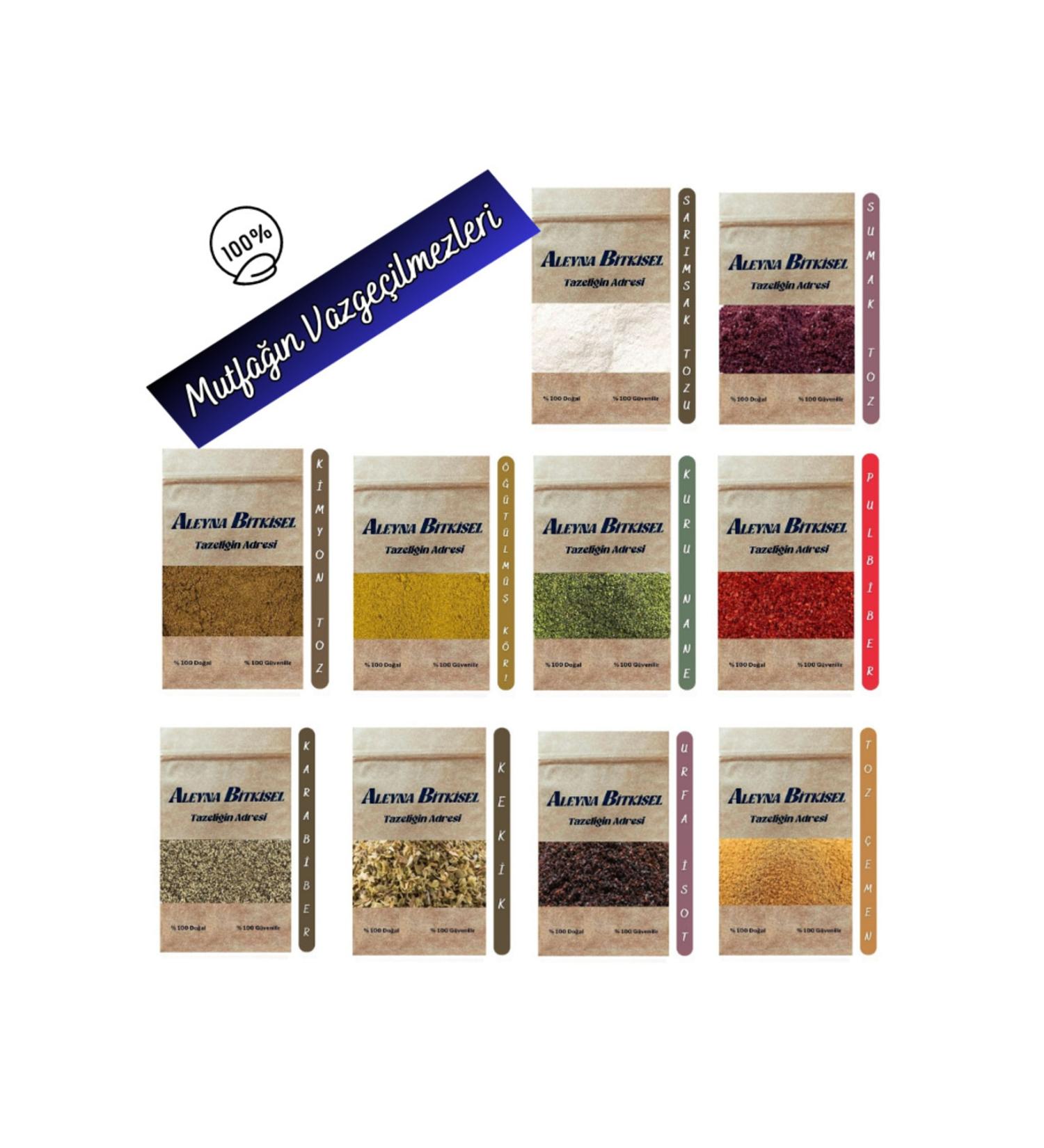 Aleyna Herbal Spice Set 10 Types Luxury Spice Set in 100 G Packages