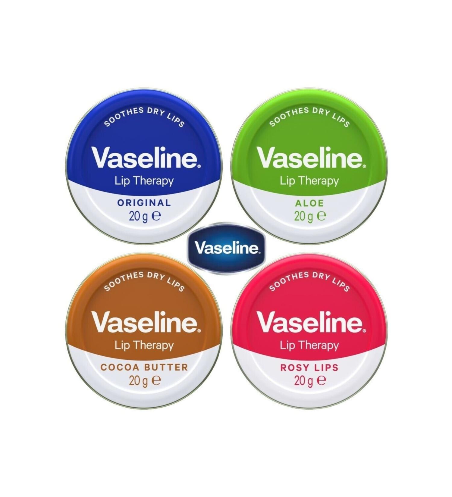 Vaseline Lip Therapy 20g Rosy Lips - Cococa Butter - Original & Aloe (4 Pieces)
