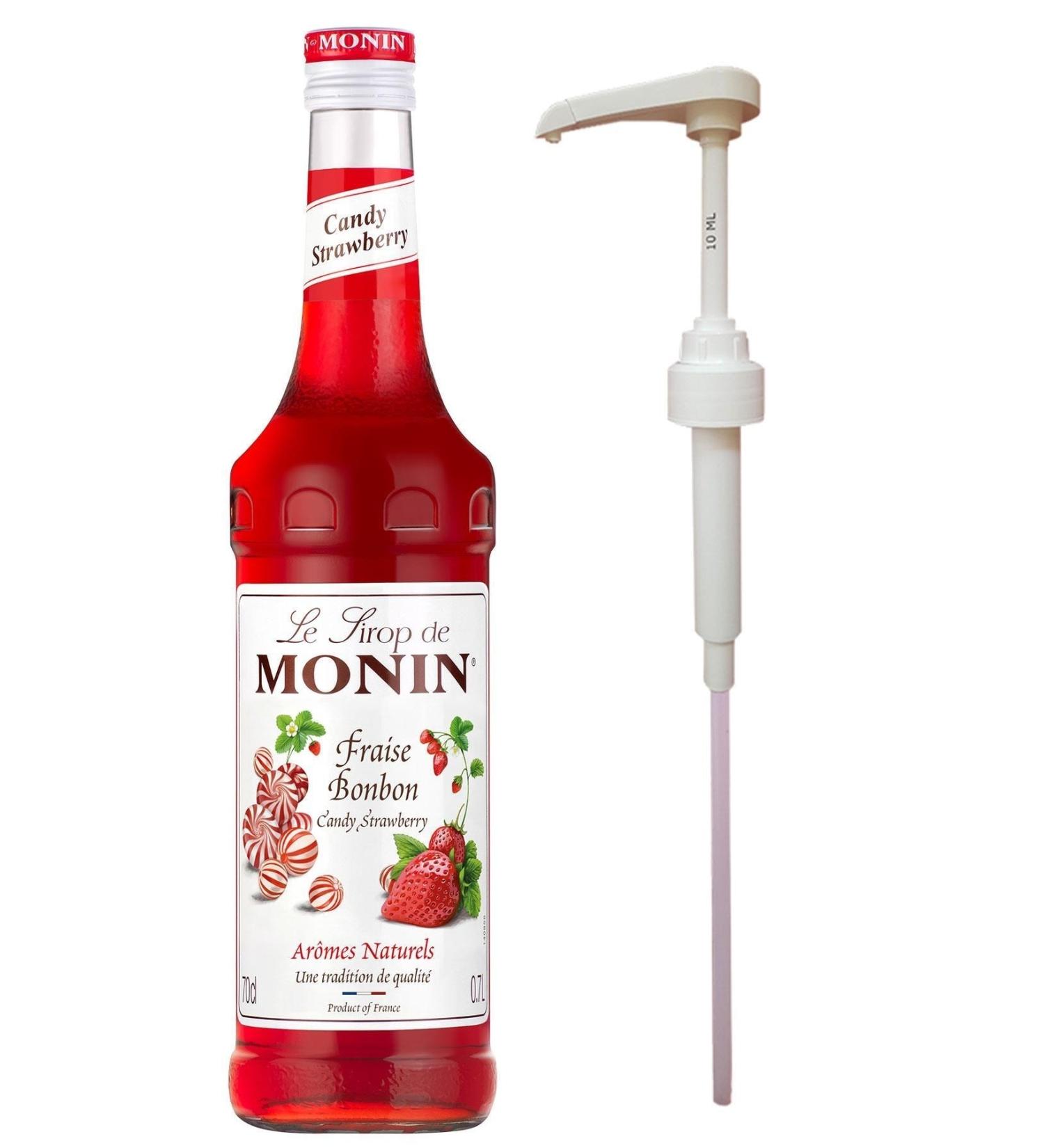Monin Strawberry Syrup (700ml) + Syrup Pump