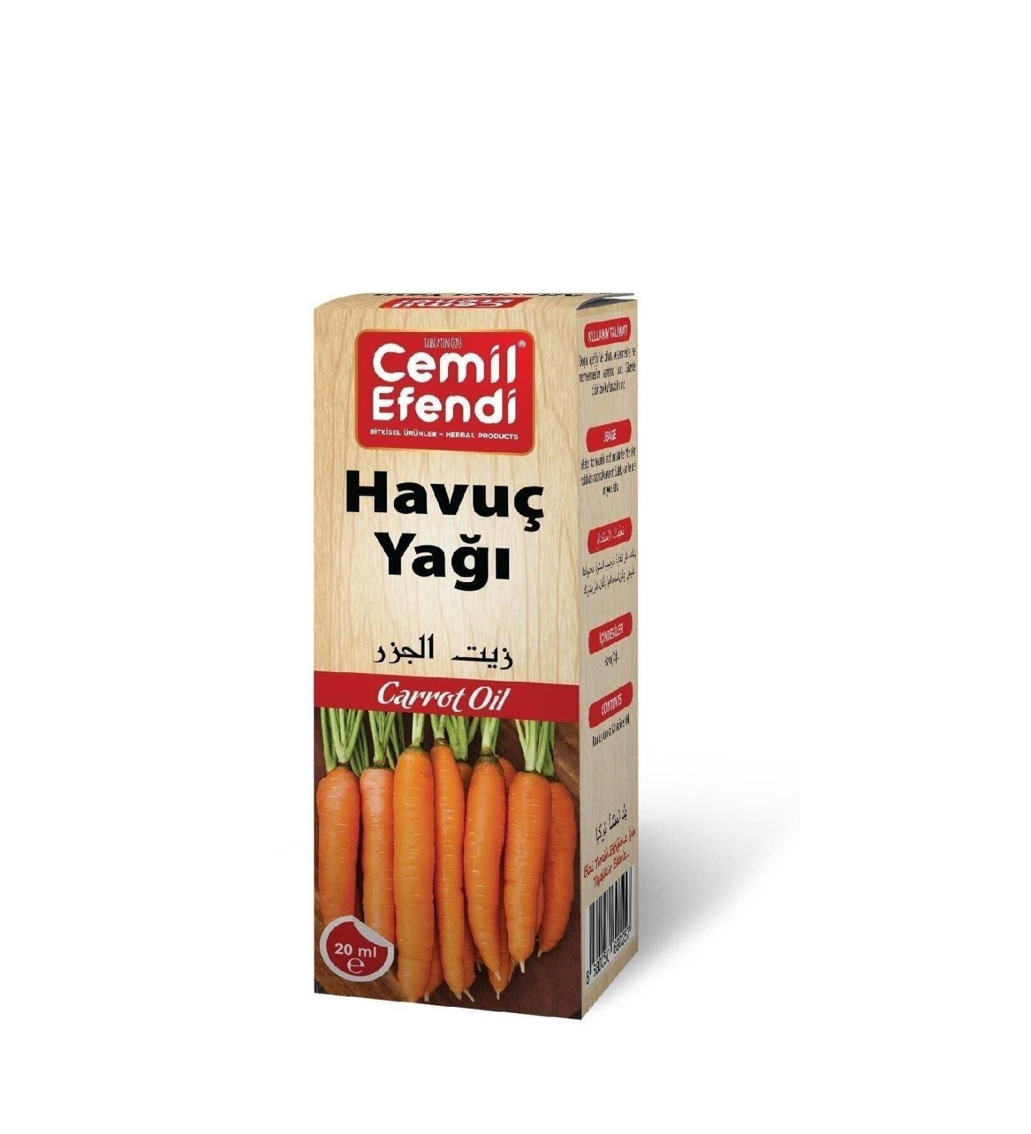 Cemil Efendi 0 Natural Pure Carrot Oil 20ml Cold Pressed