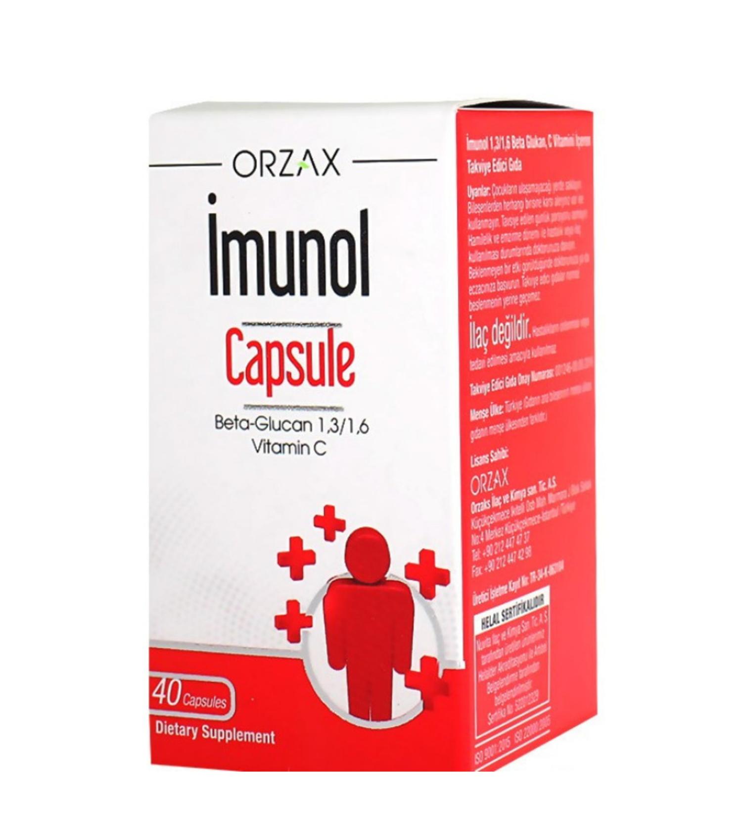 IMUNOL Orzax Beta Glucan 40 Capsules -