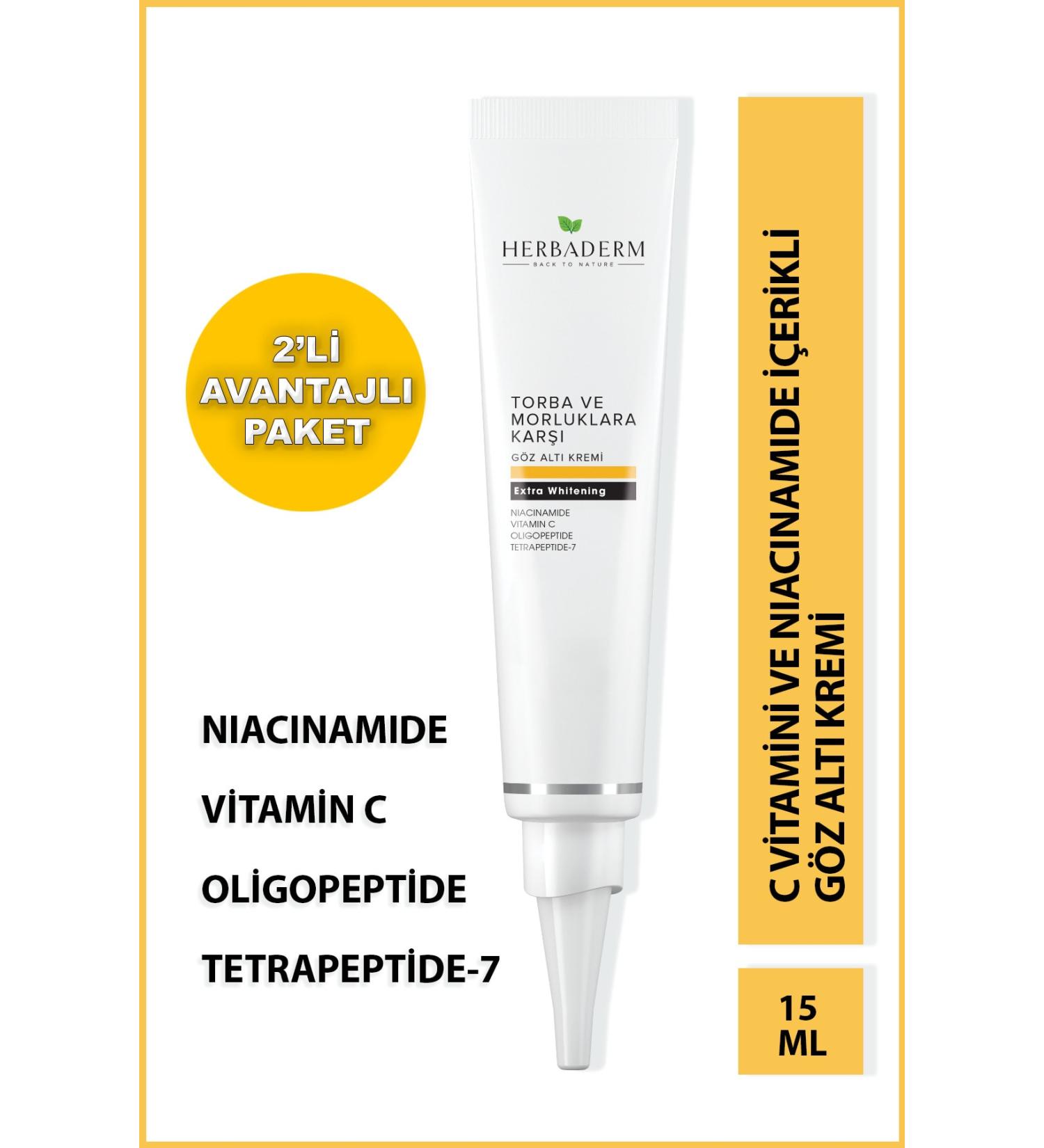 Herbaderm Under Eye Cream Against Bags and Dark Circles 15 Ml X2 - Buy Online on GoSupps.com