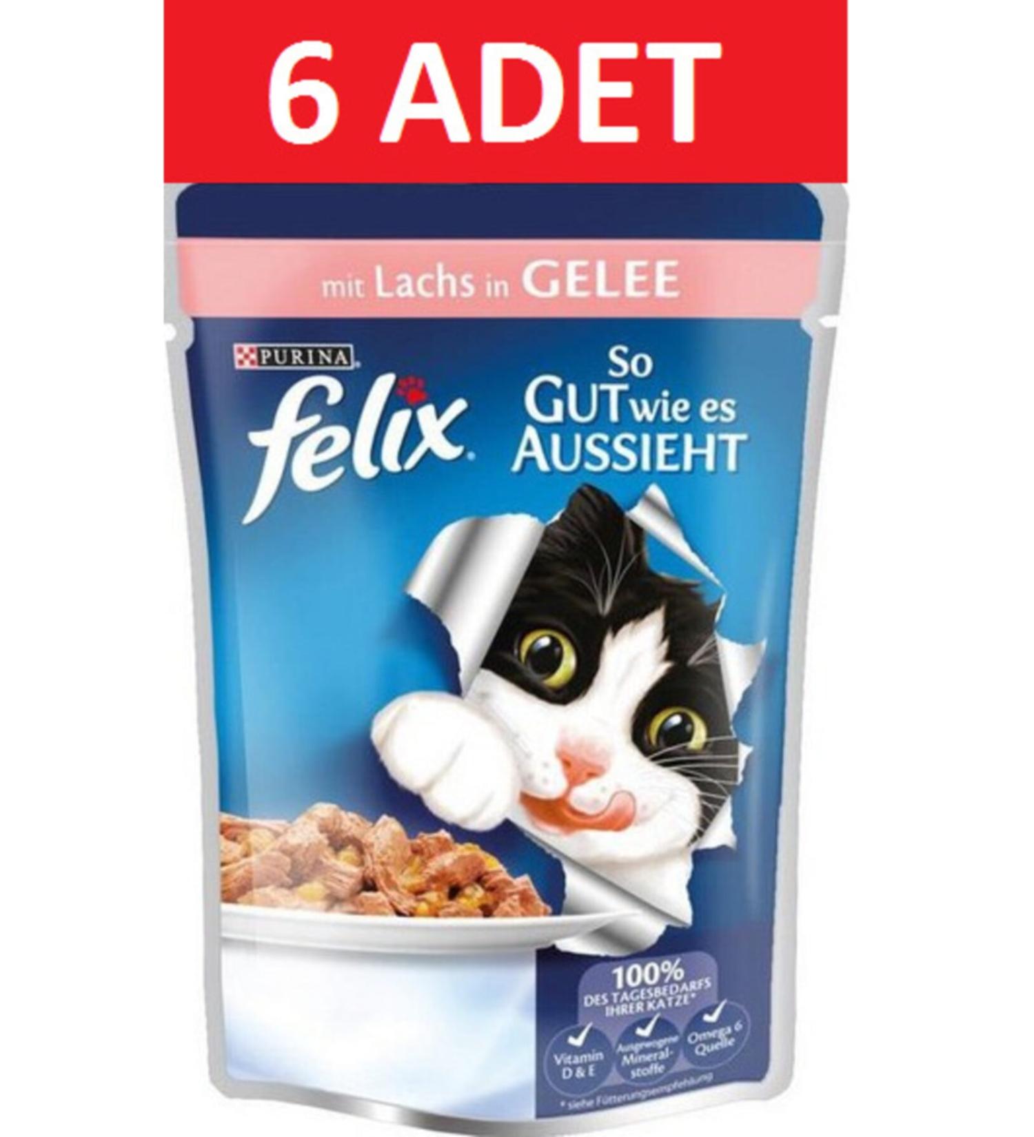 FELIX Purina Felix Salmon Fish Pouch Wet Cat Food 100 Gr X 6 Pieces Salmon
