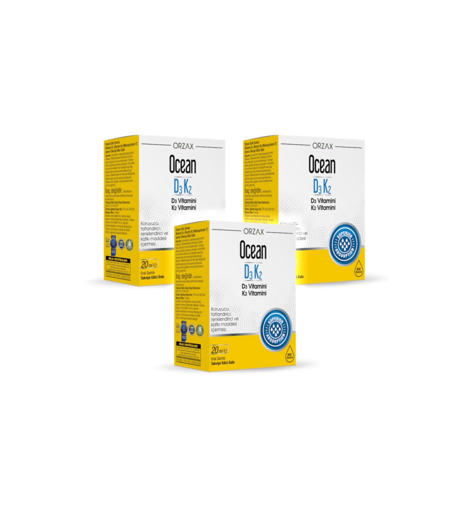 Ocean Ocean Vitamin D3 K2 20ml Drops X3 Pieces