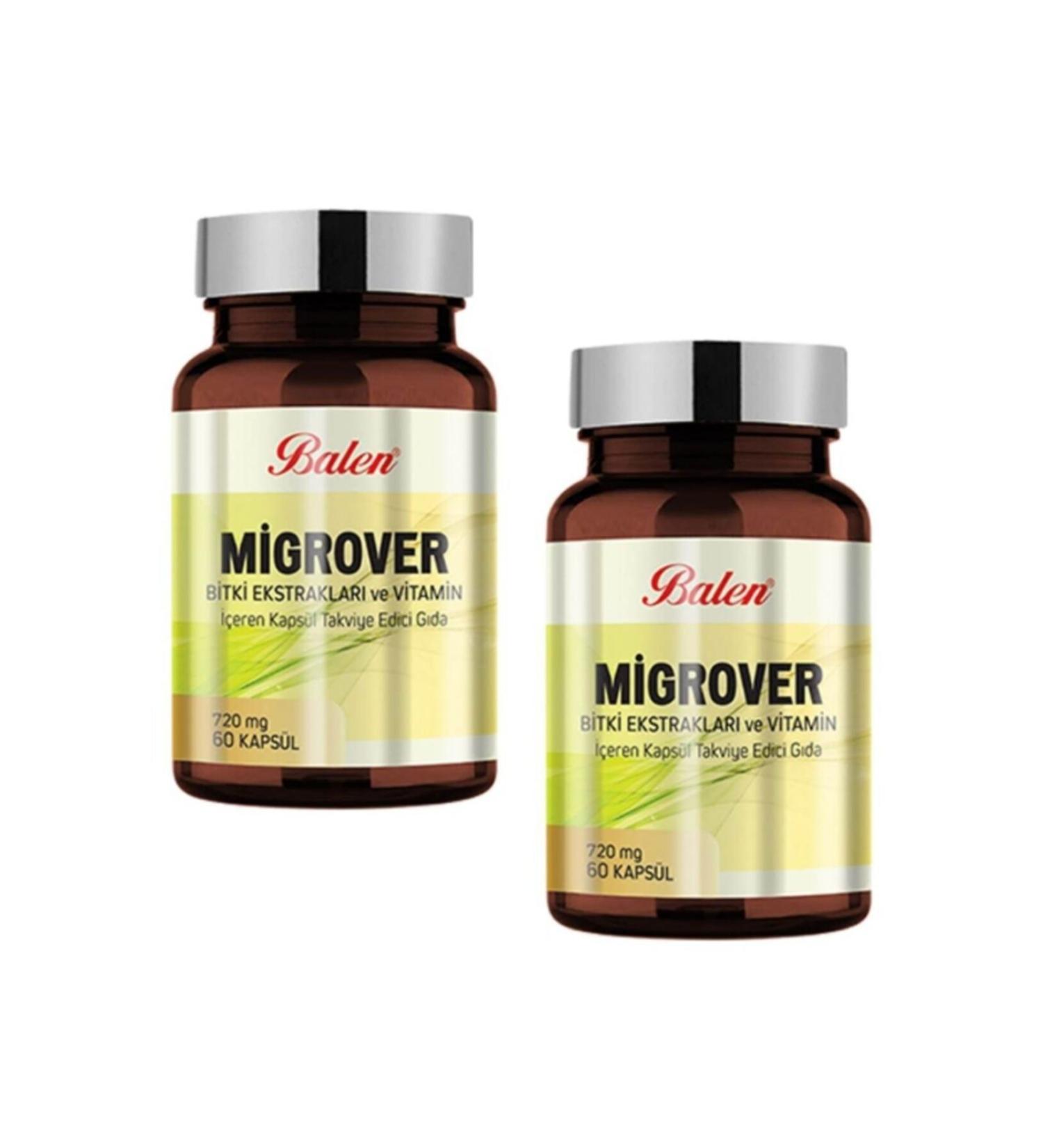 Balen Migrover Plant Extract and Vitamin Containing Capsule 720mg*60 2 Pieces